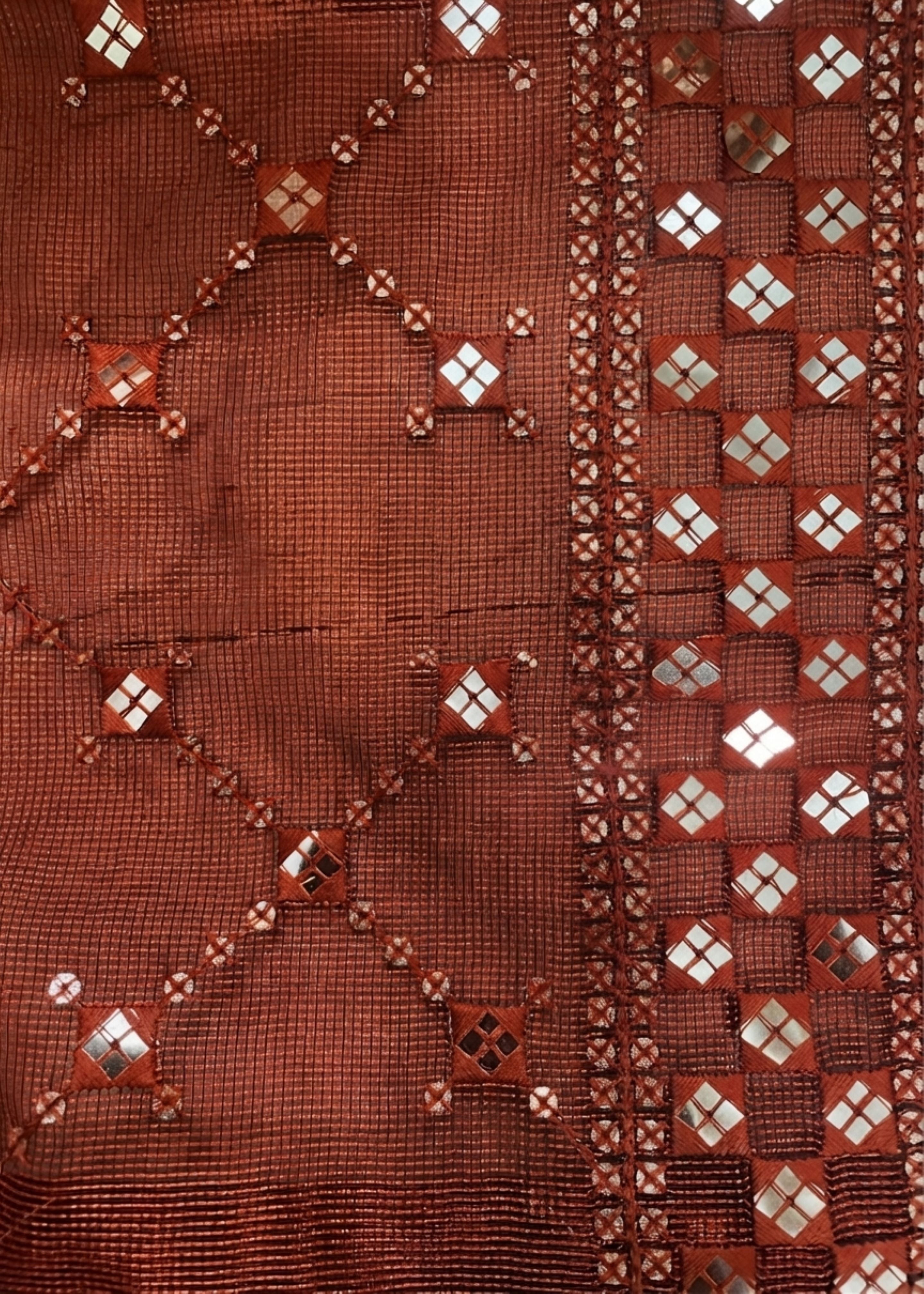khaddi net Kurta Set in Rustic brown