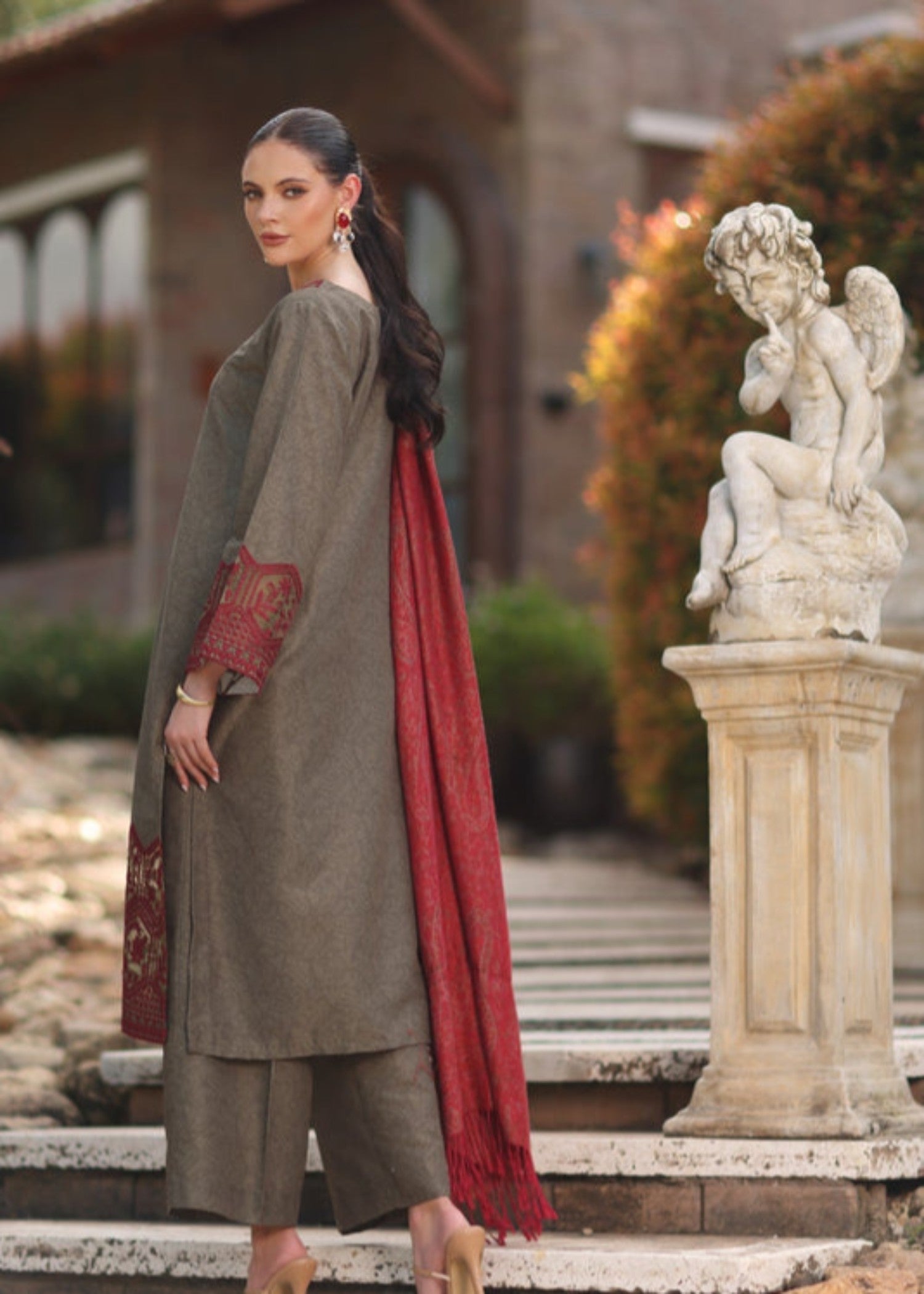 silk Kurta Set in Jet black