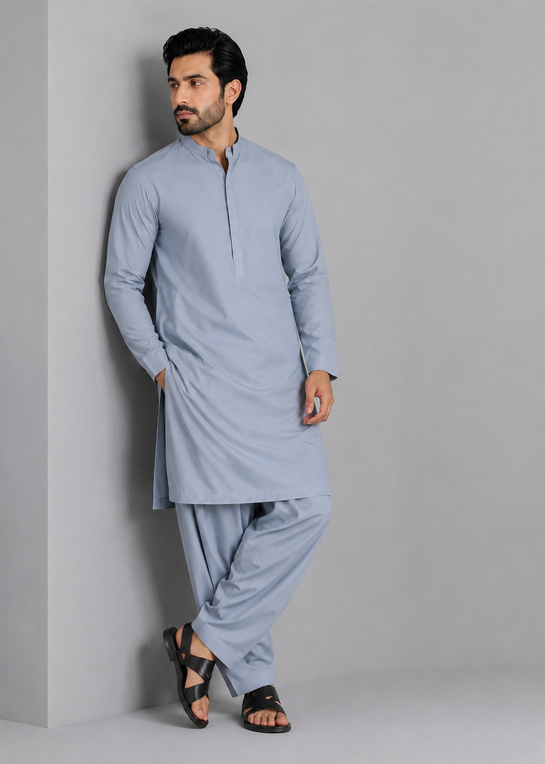 wash & wear Unstitched in Duck egg grey