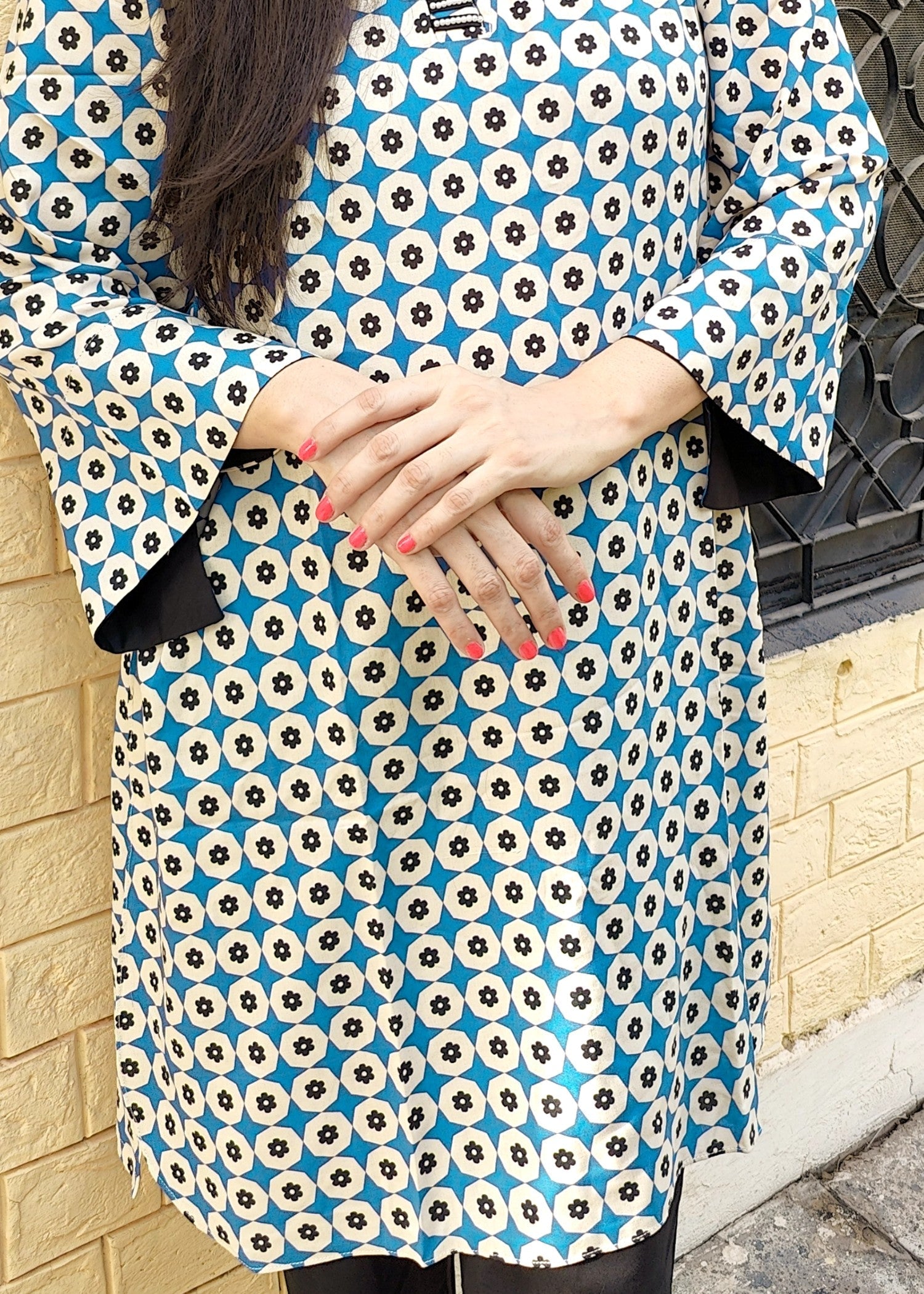 viscose linen Kurti in Royal blue