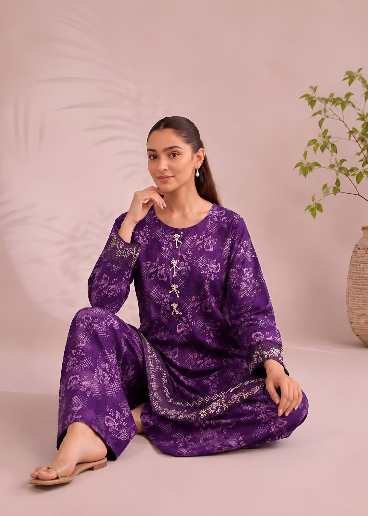 linen Co Ord Sets in Purple