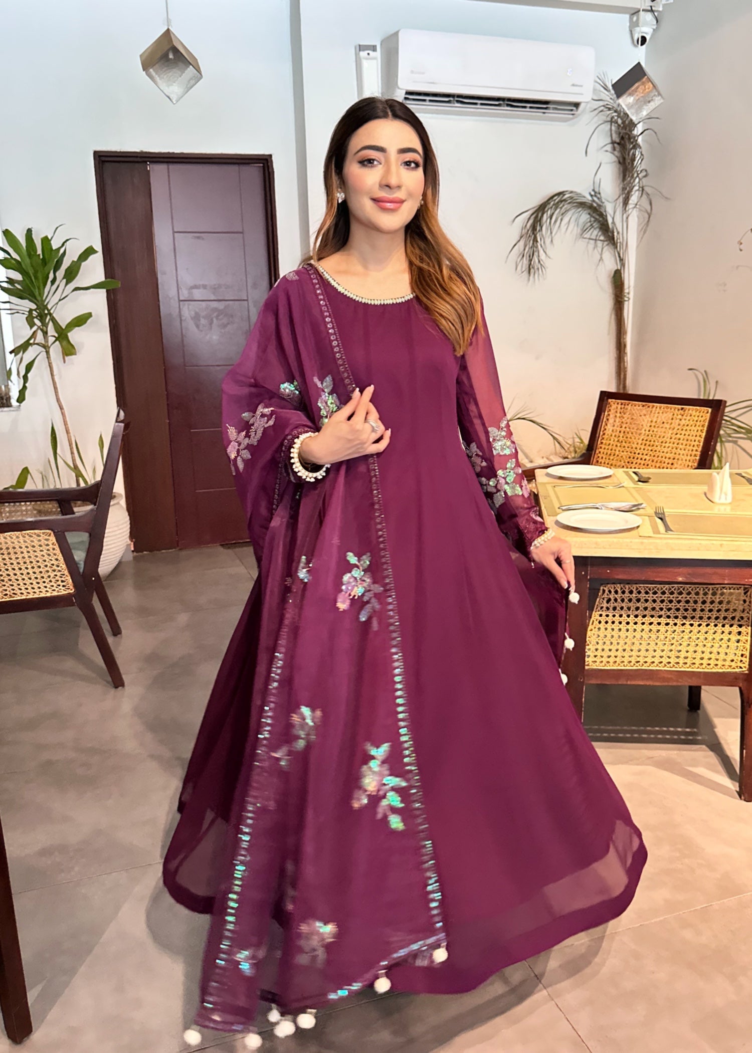 chiffon Maxi in Plum