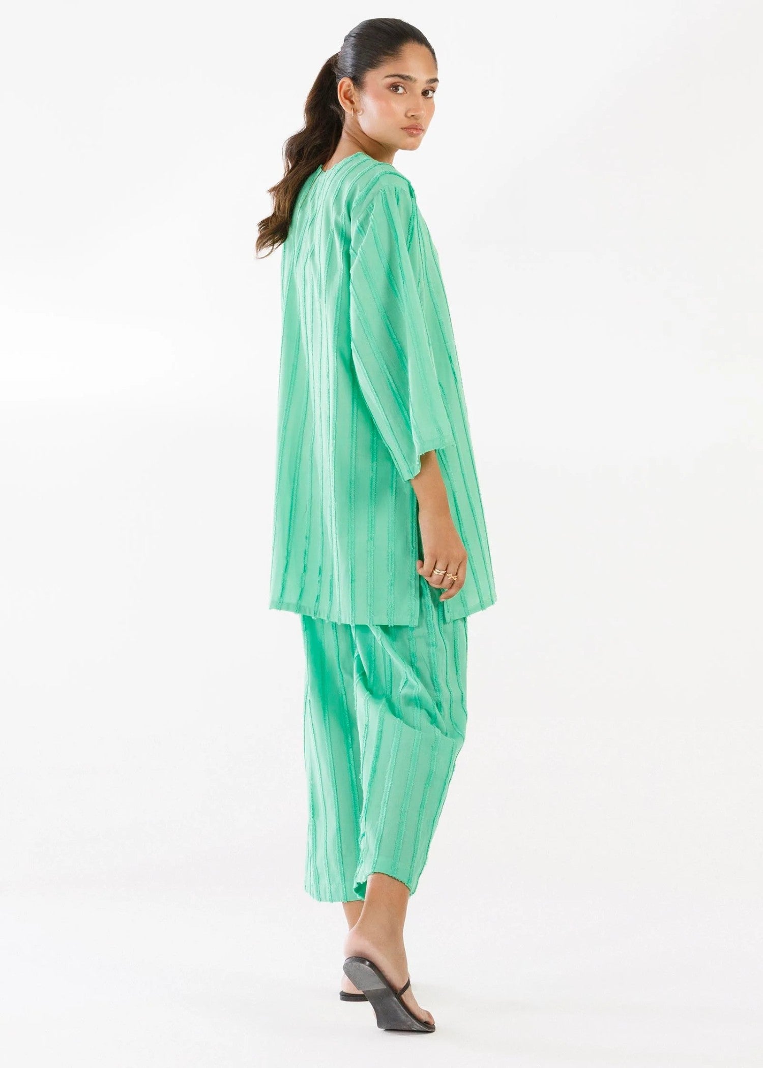 brochea jacquard Co Ord Sets in Emerald green