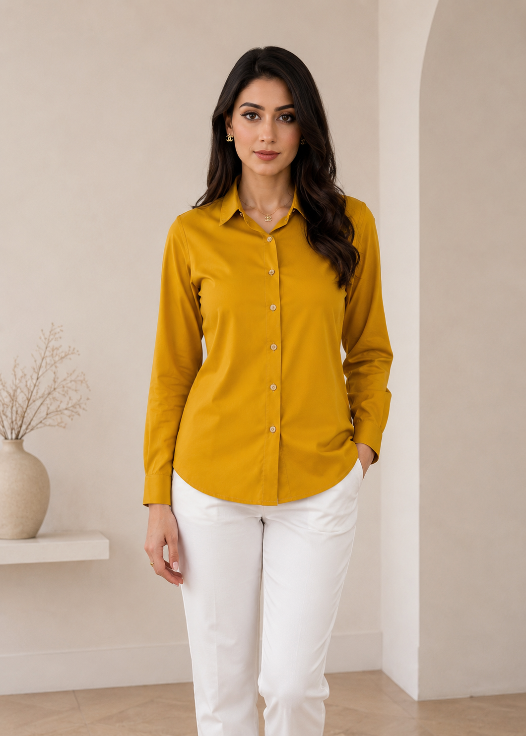 georgette Top in Mellow yellow