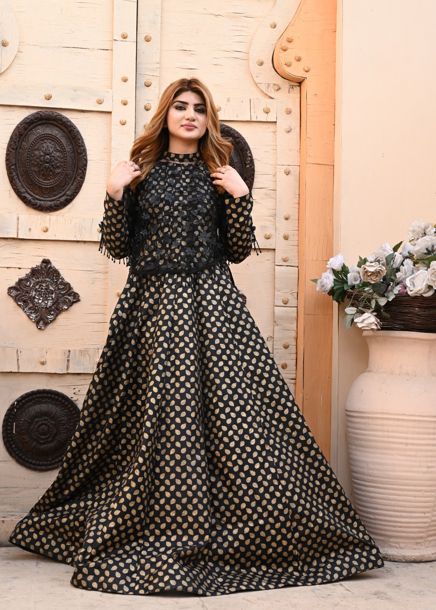 kattan silk Maxi in Multi