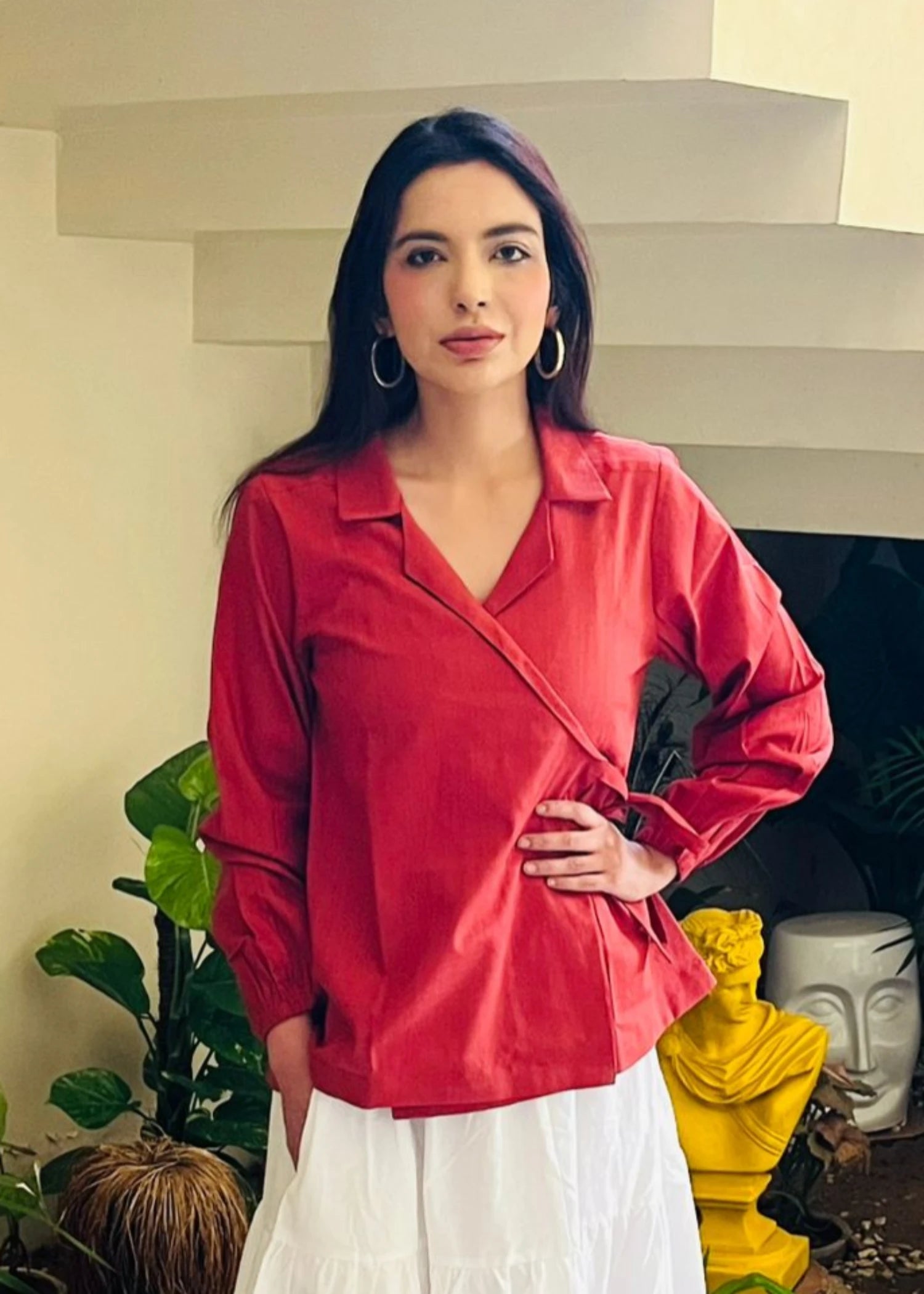 cotton Top in Tomato red