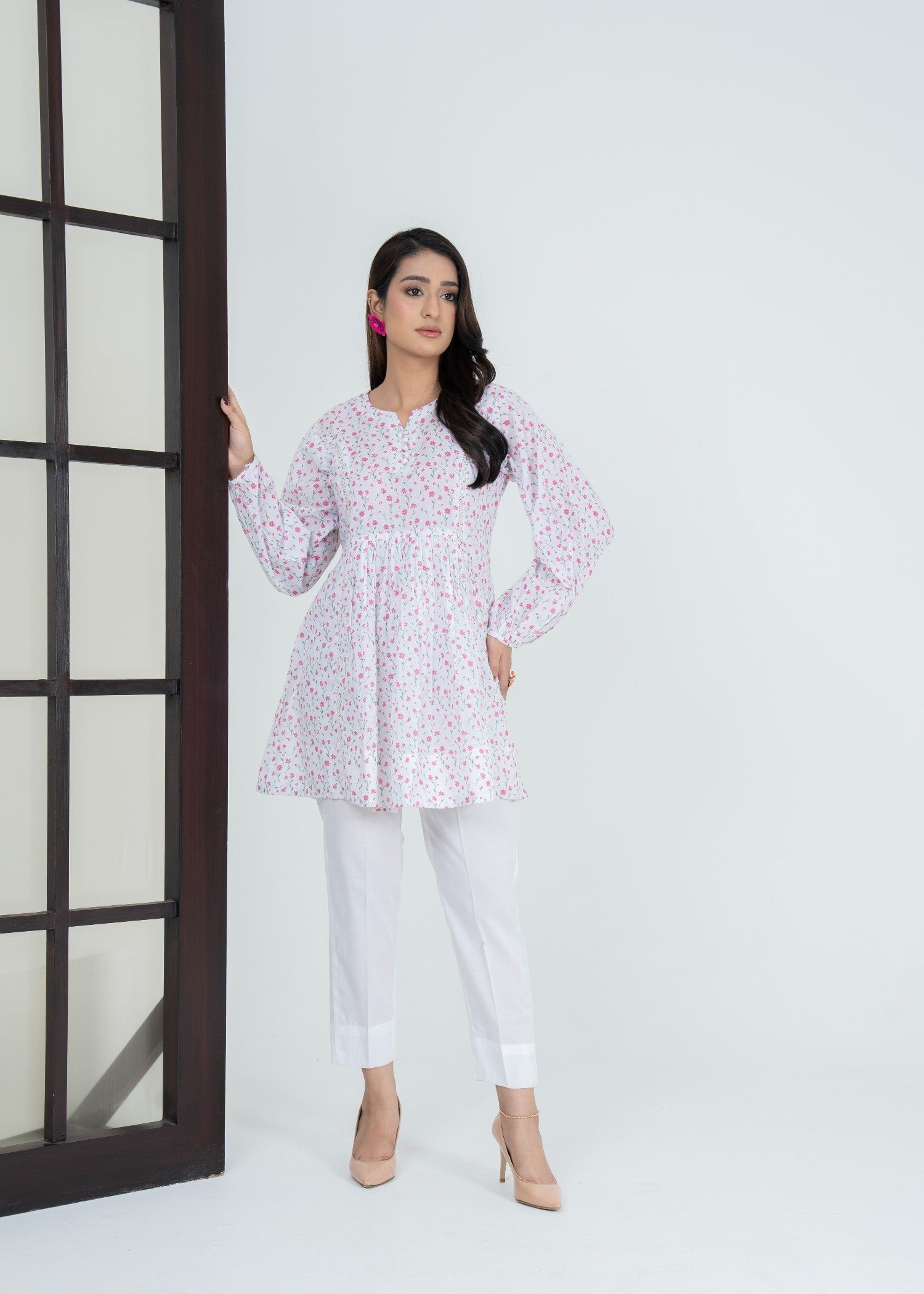 lawn Peplum in Pink