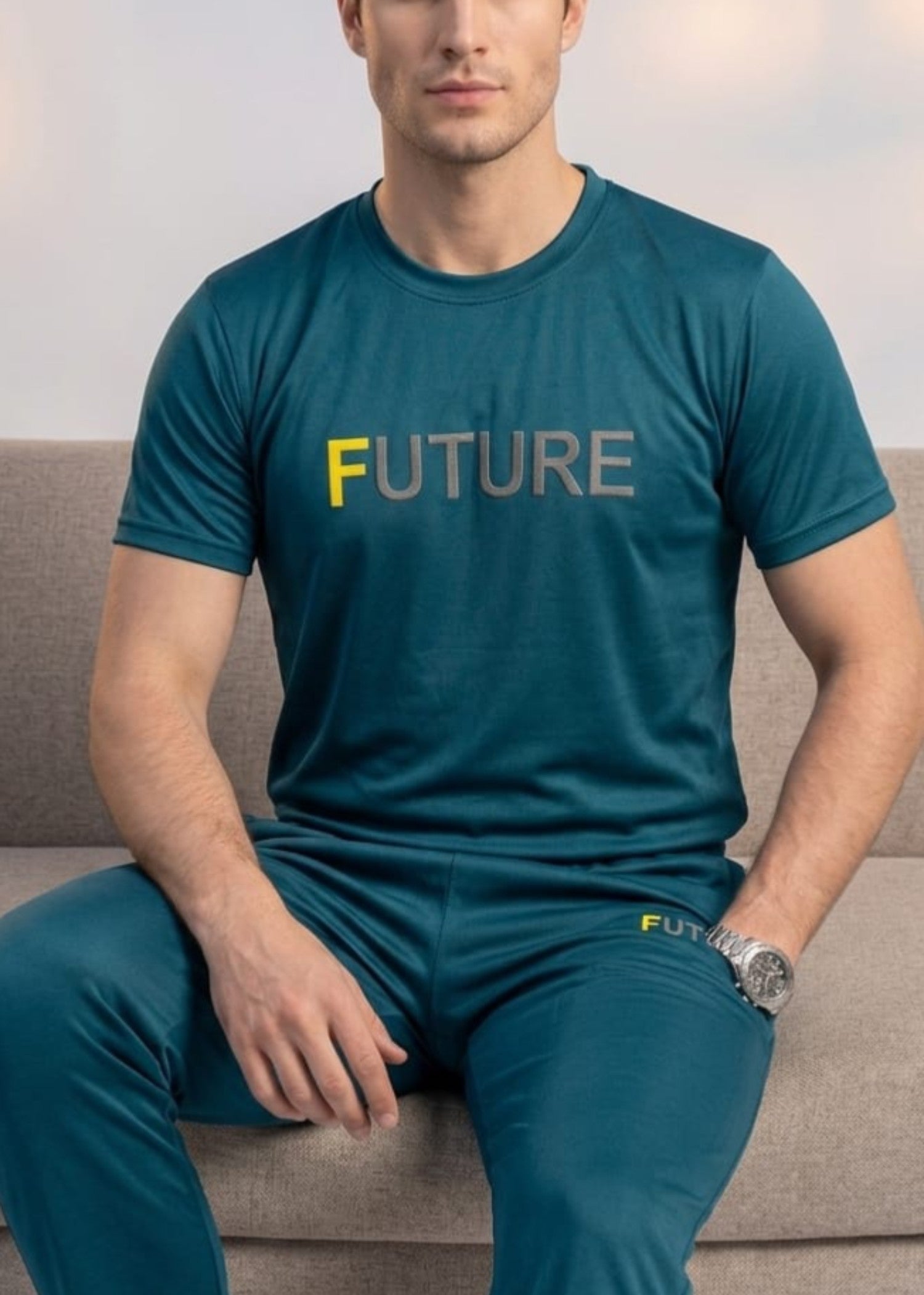 jersey knit Tracksuit in Sea green