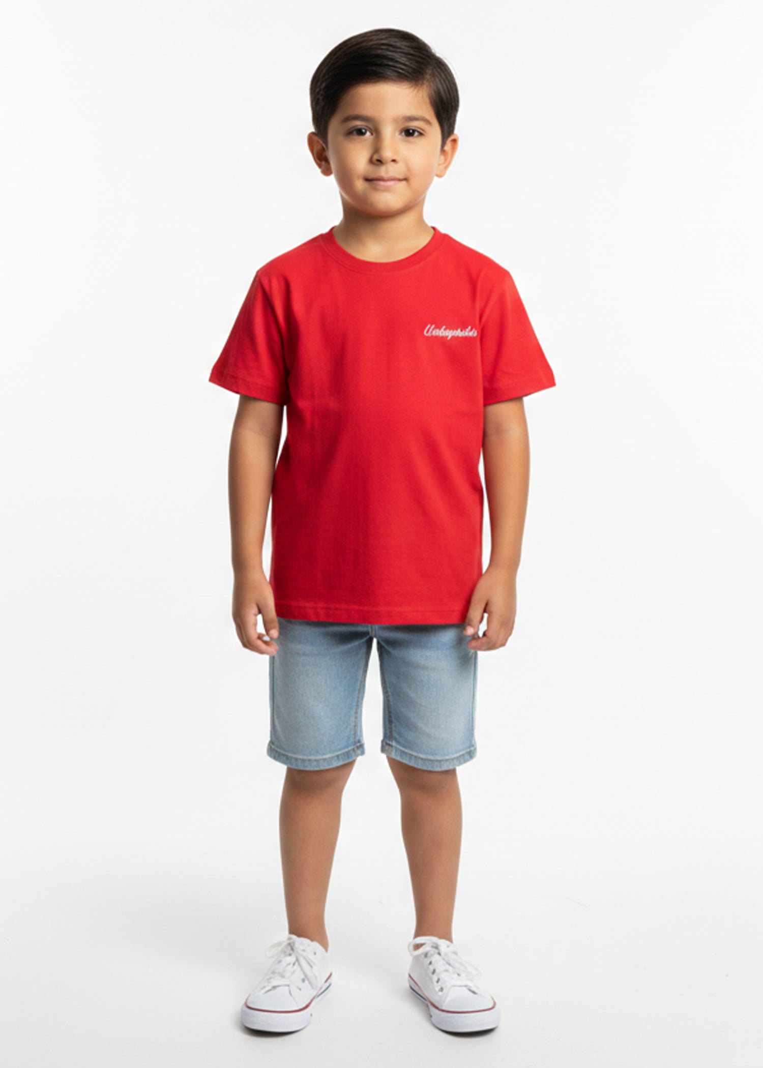single jersey knit T Shirt in Red