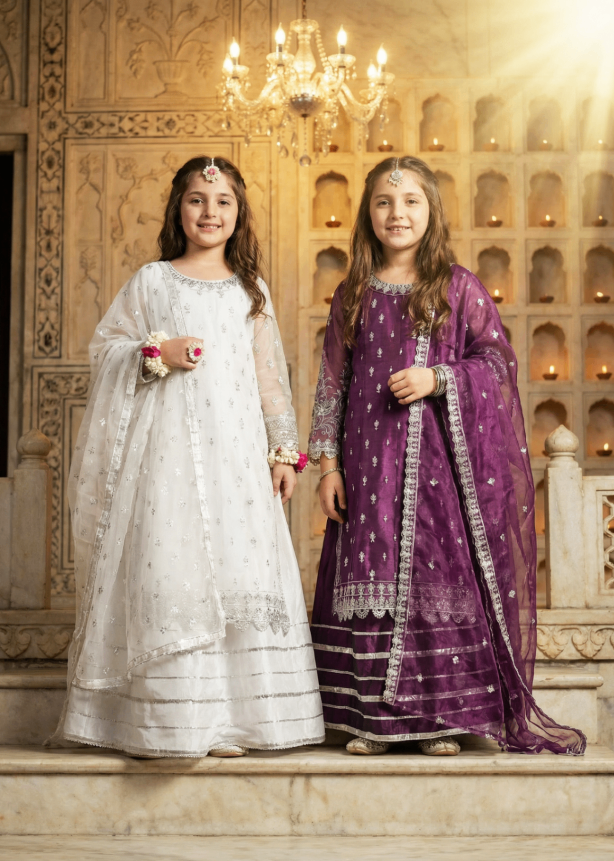 organza Lehenga in Purple