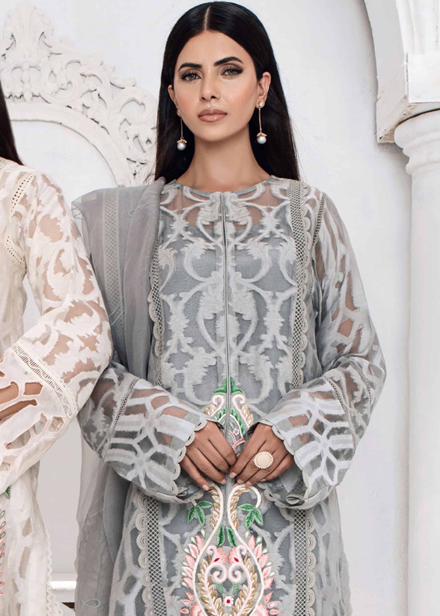 organza Kurti in Grey
