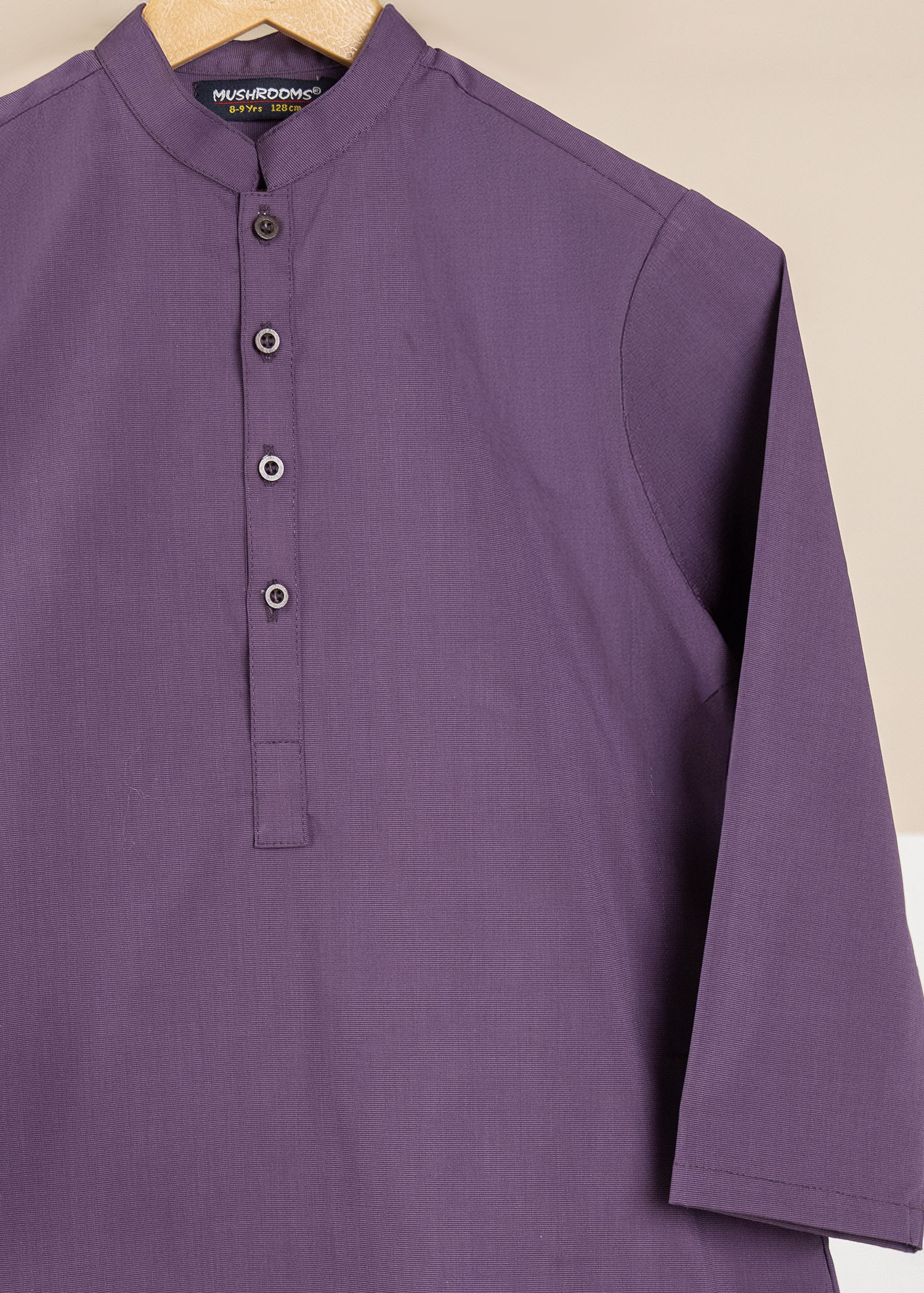 chambray Kurta Set in Plum