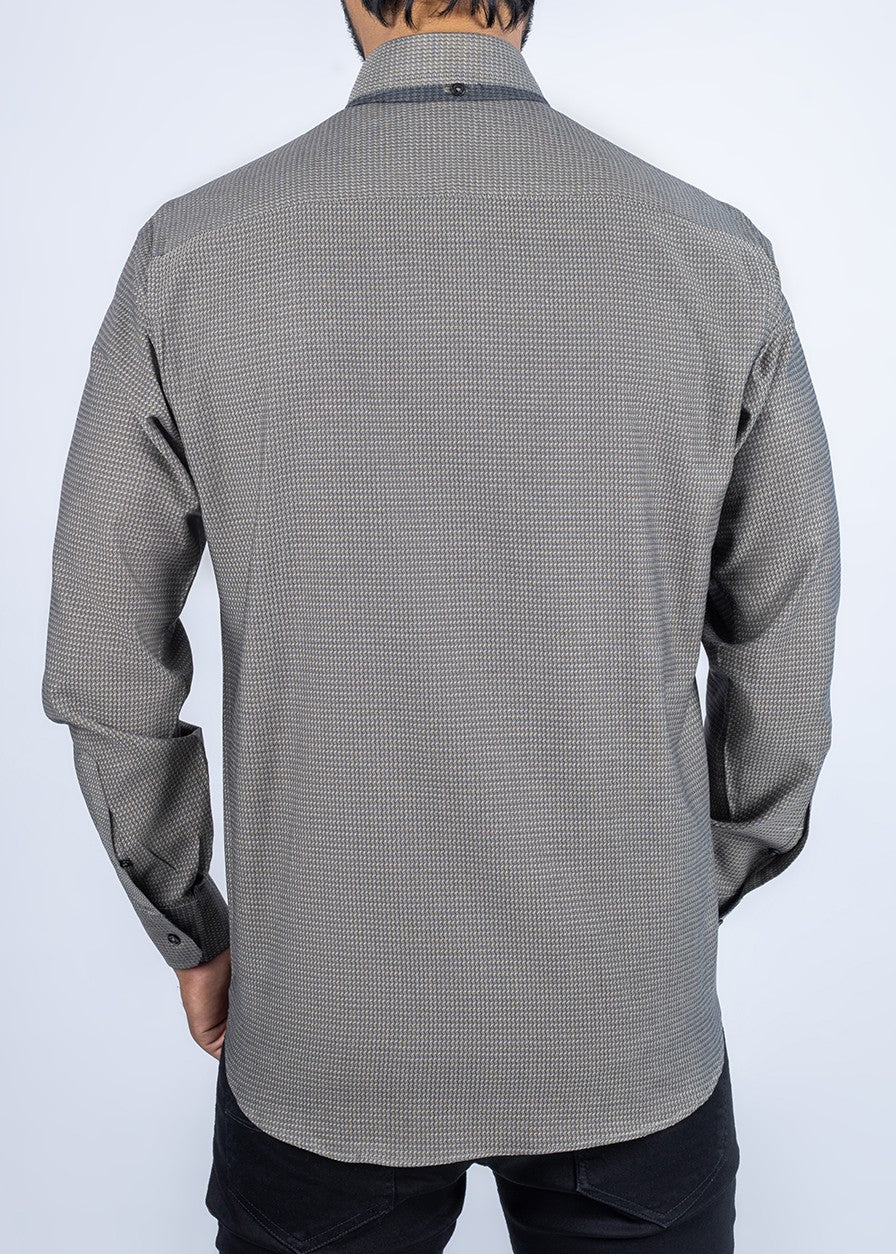 cotton Casual Shirt in Grey