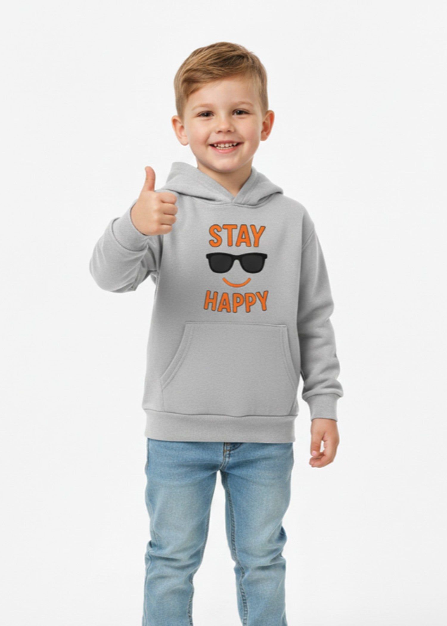 fleece Hoodie in Light grey