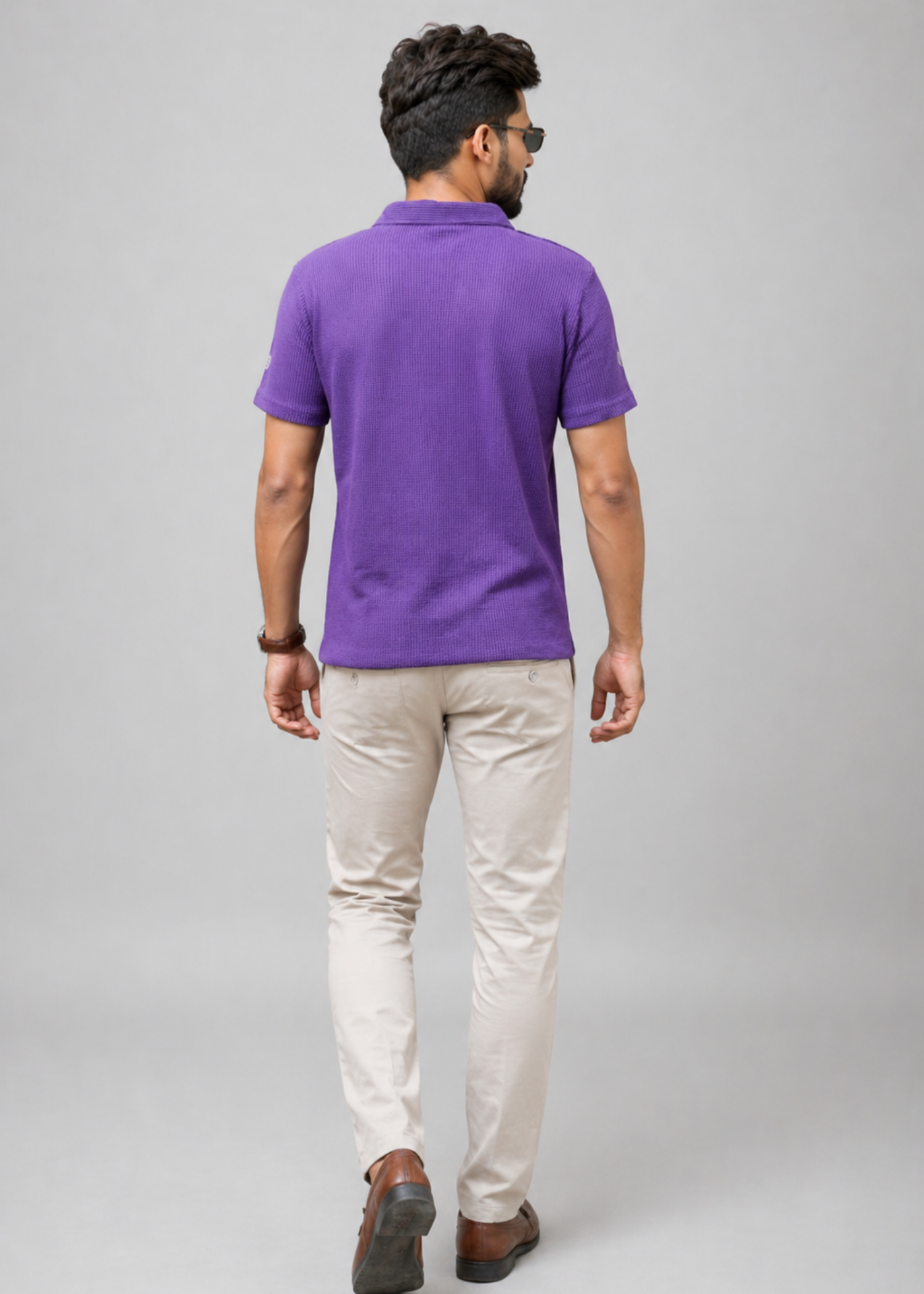 cotton pique Polo Shirt in Purple