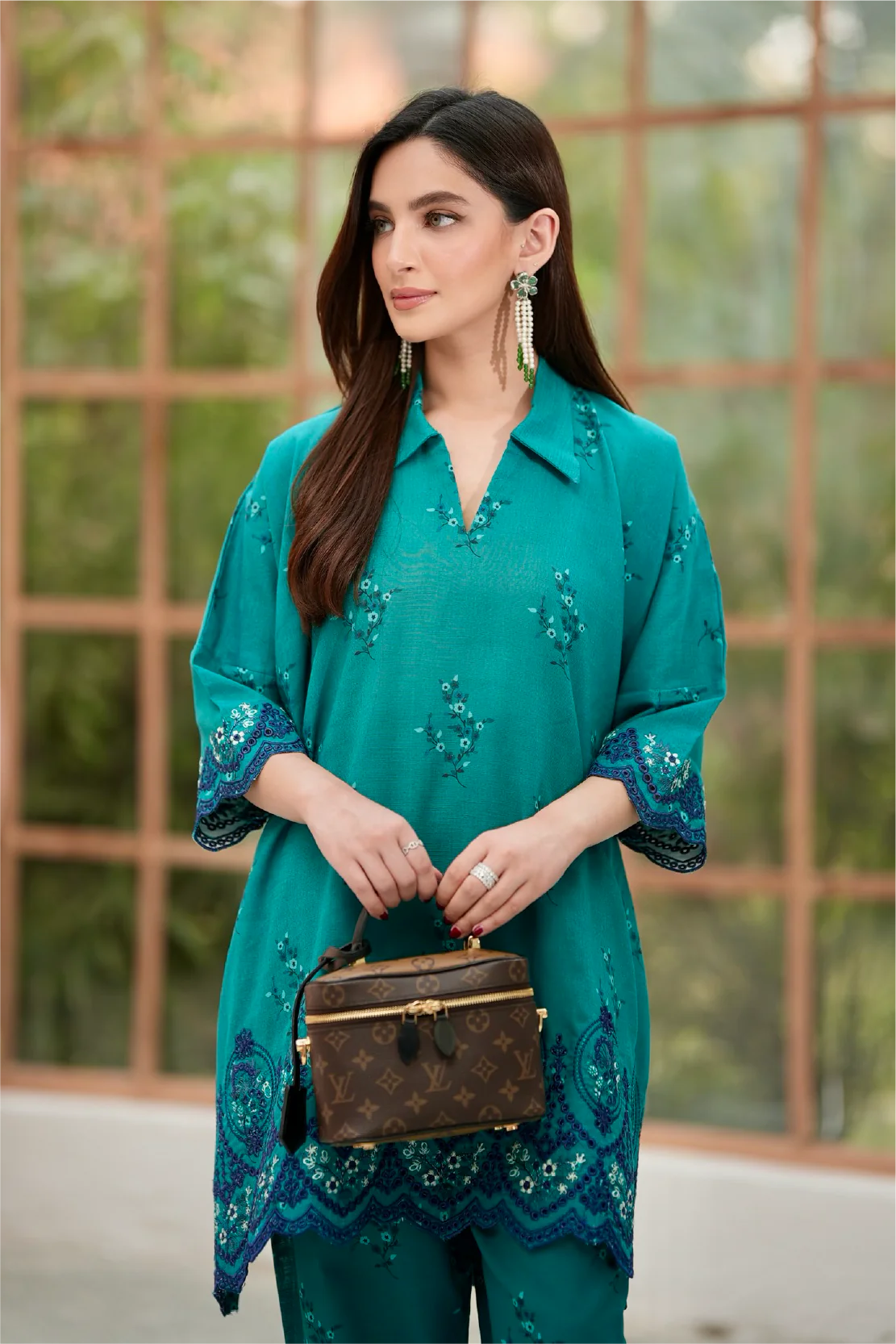 khaddar Unstitched in Teal