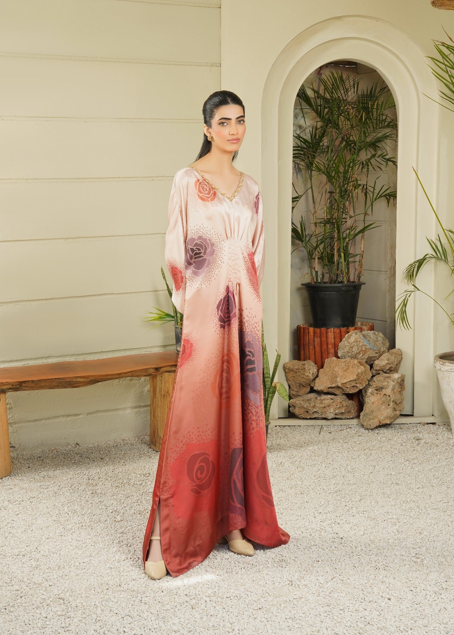 charmuse/shamooz Kaftan in Walnut brown