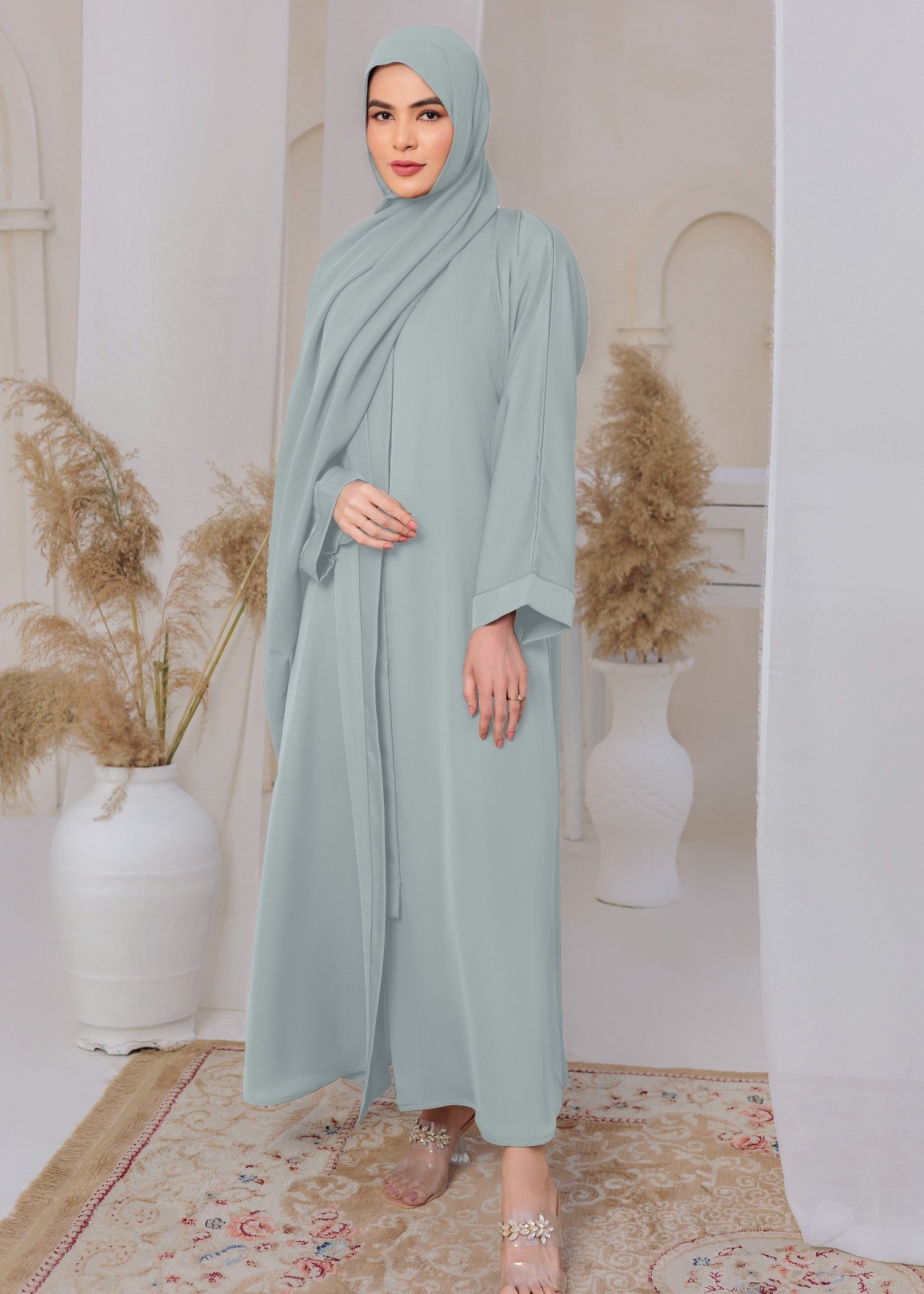 nidha Abaya in Light blue