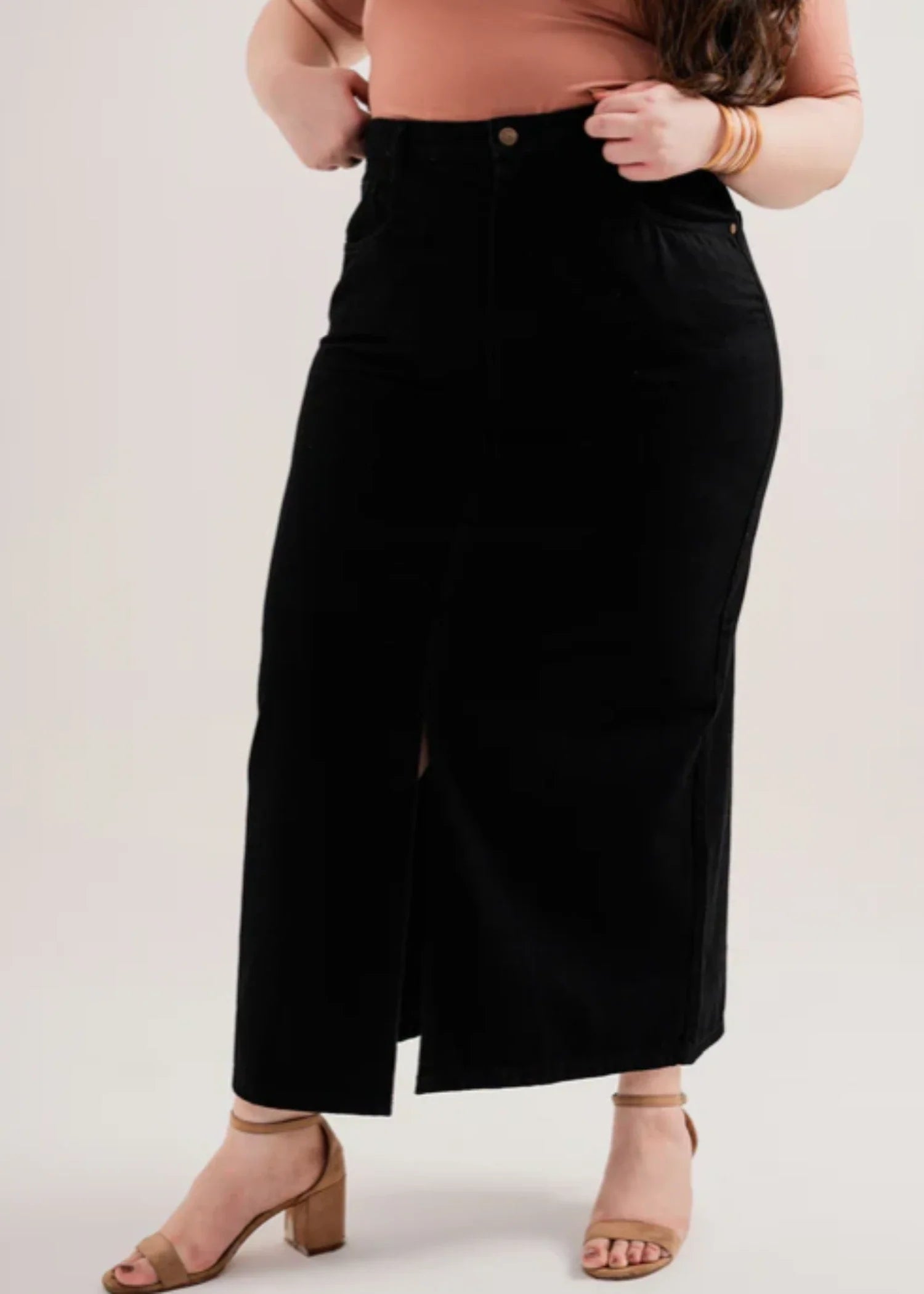 denim Skirt in Black
