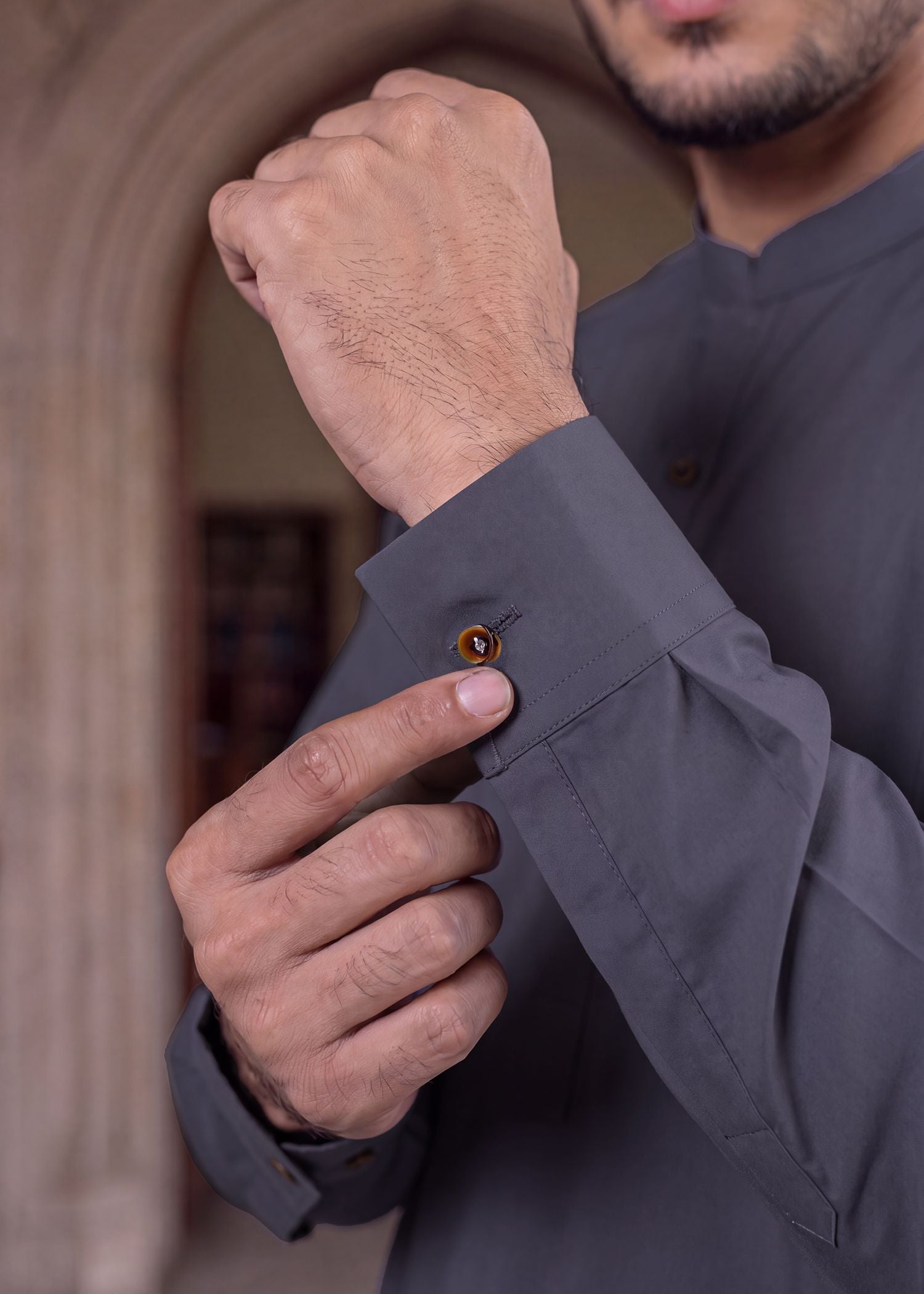 wash & wear Shalwar Kameez in Charcoal