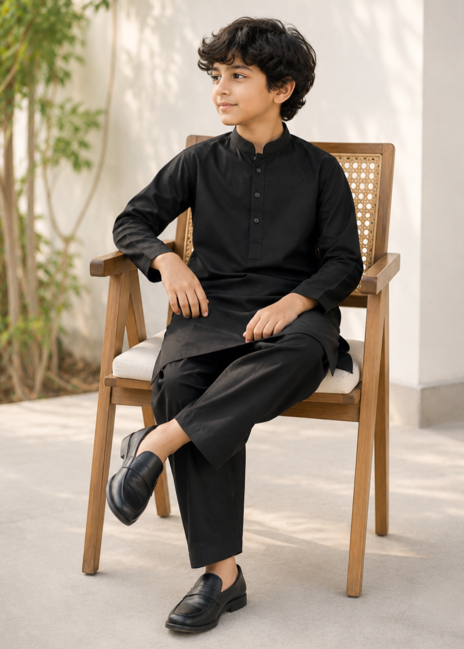 wash & wear Kurta Set in Pitch
