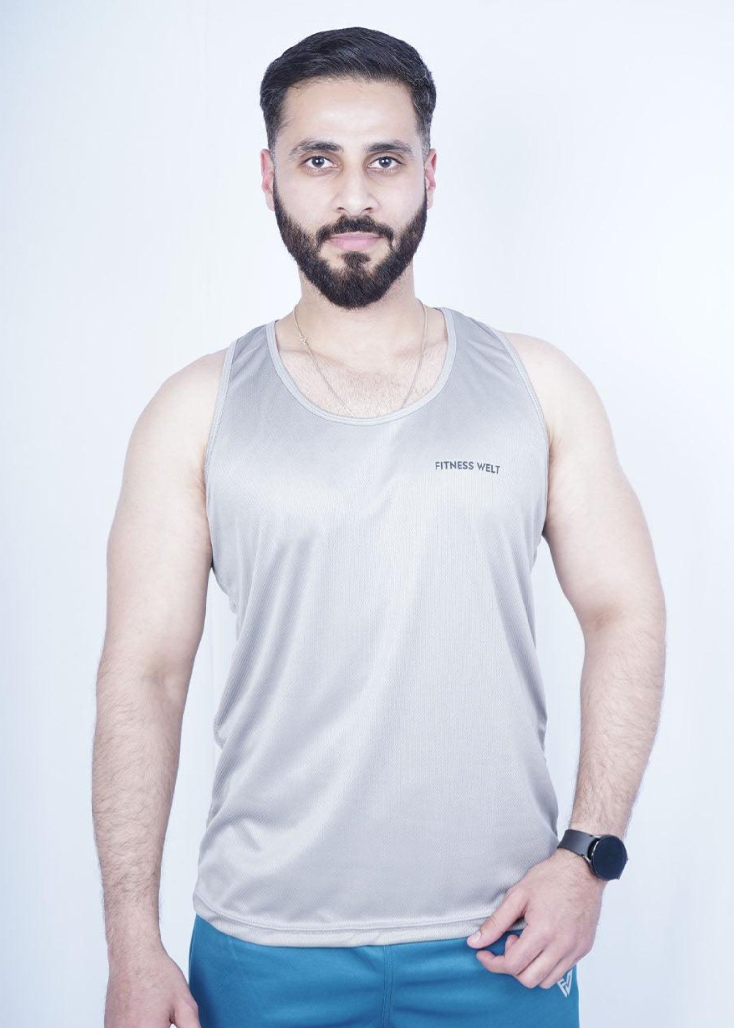polyester nylon Tank Top in Grey
