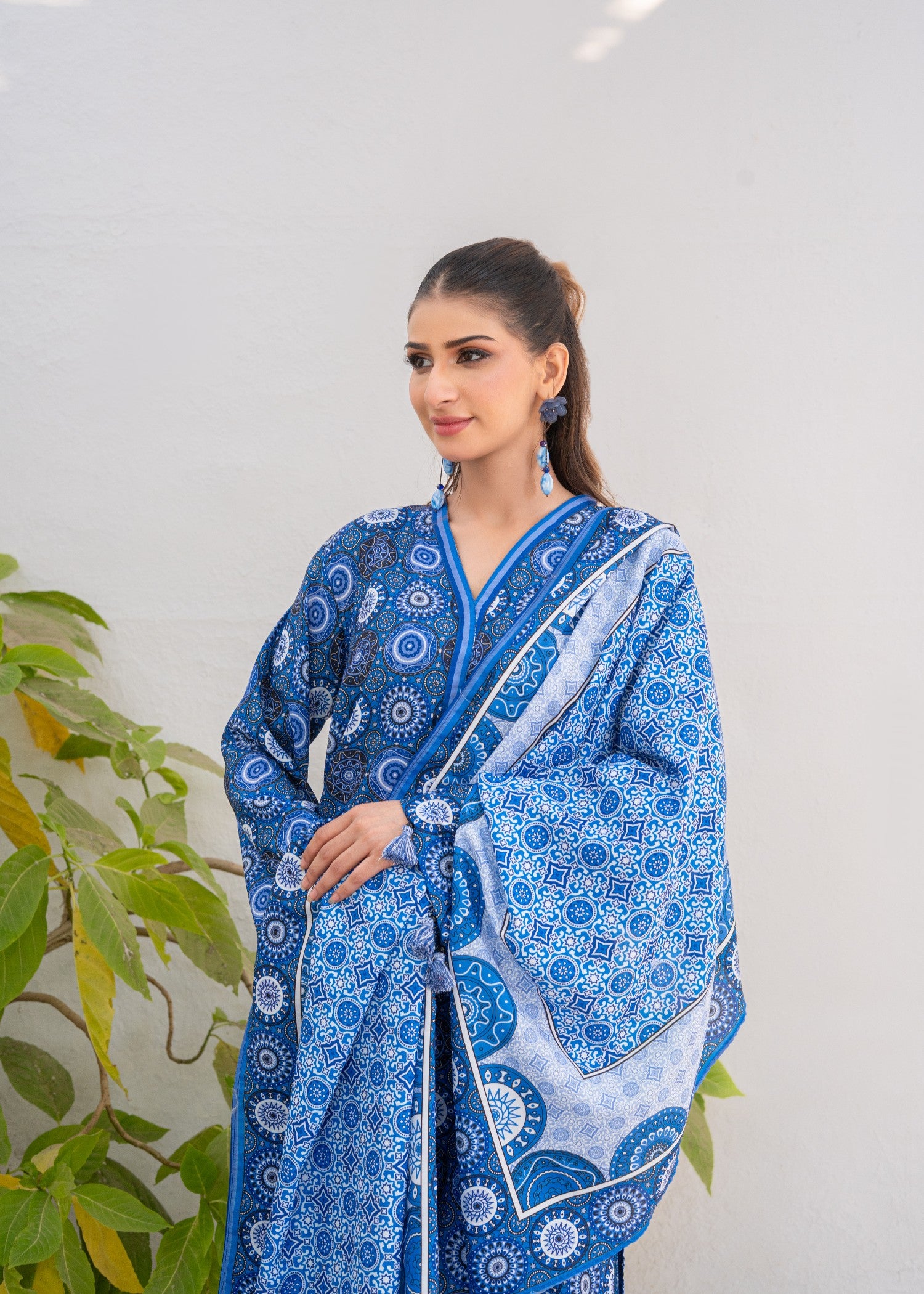 poly lawn Kurta Set in Multi