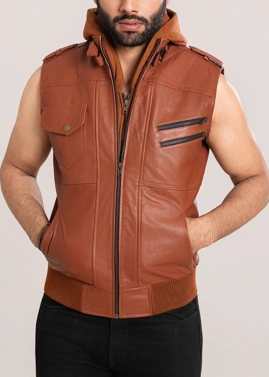leather Jacket in Brown
