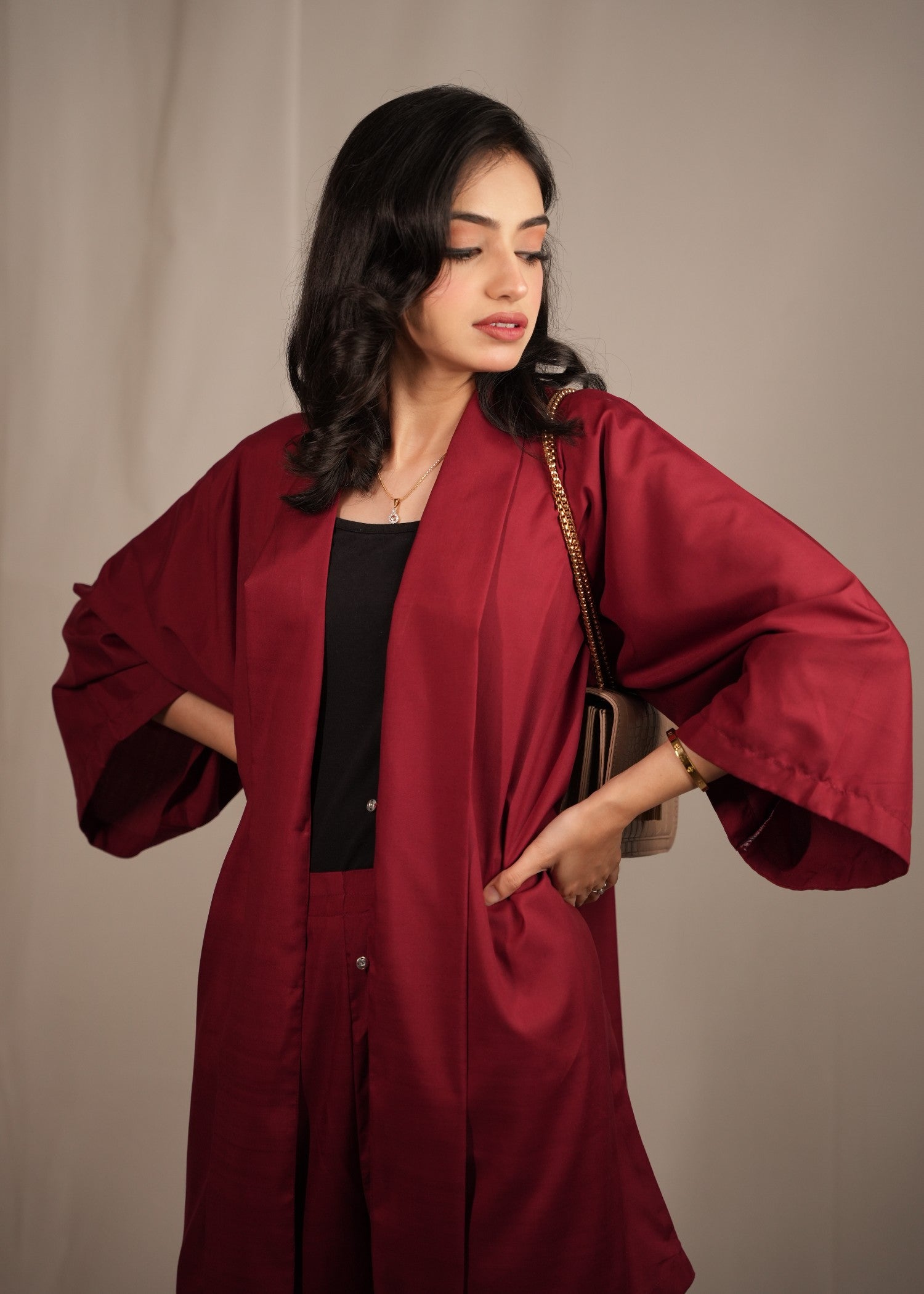 wash & wear Co Ord Sets in Cherry red