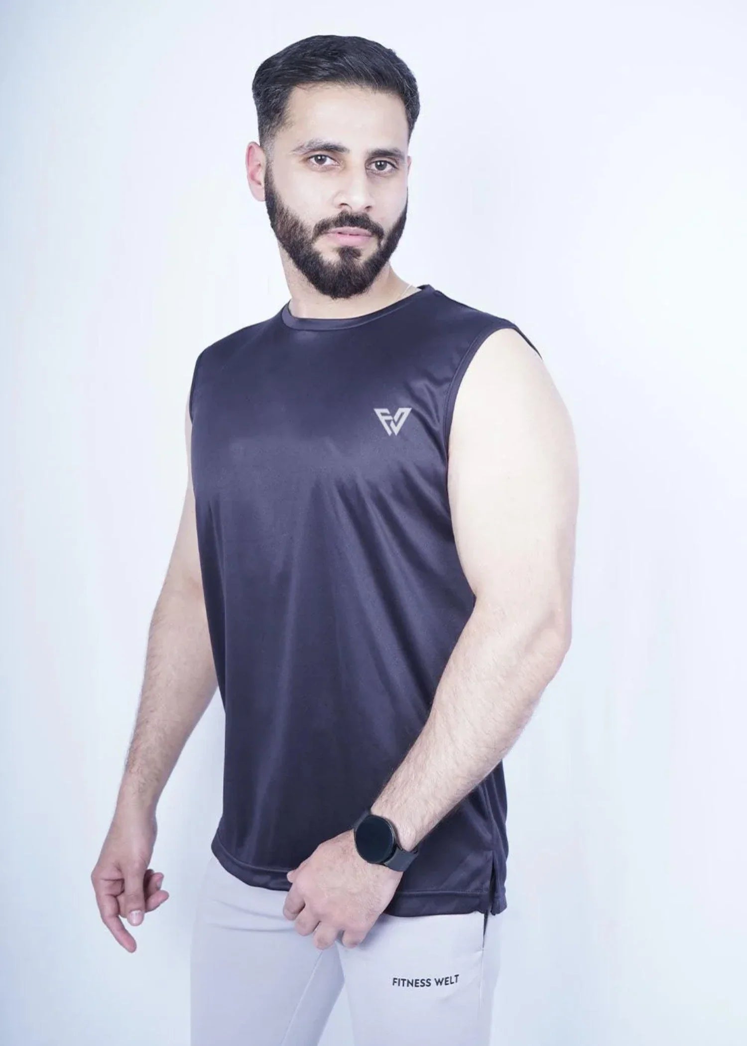 polyester Tank Top in Black