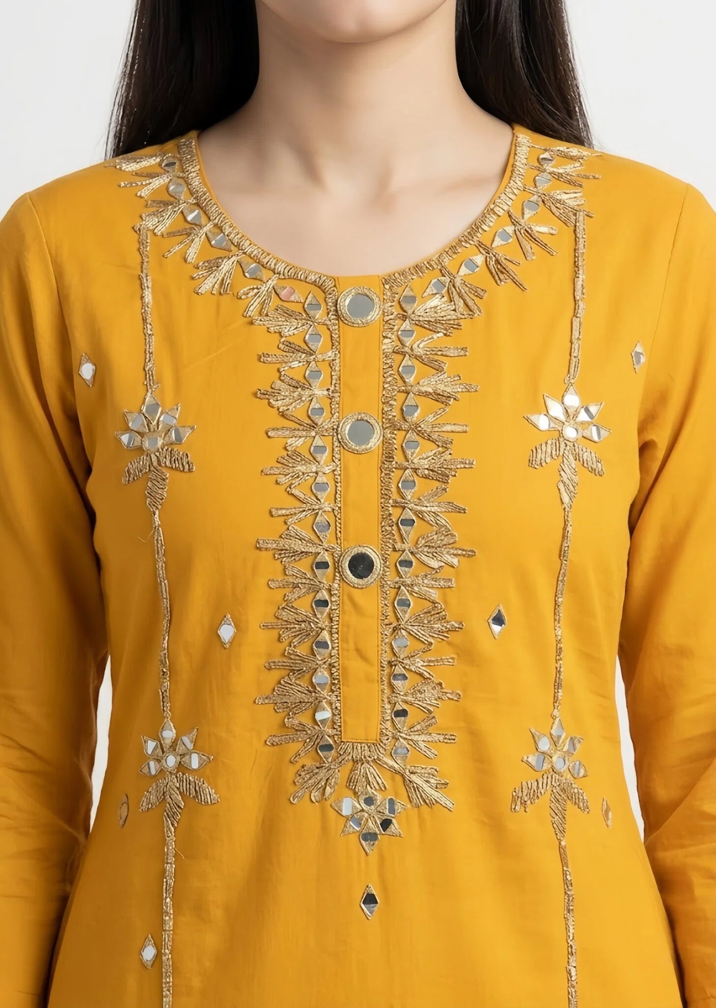 organza Kurti in Goldfish orange