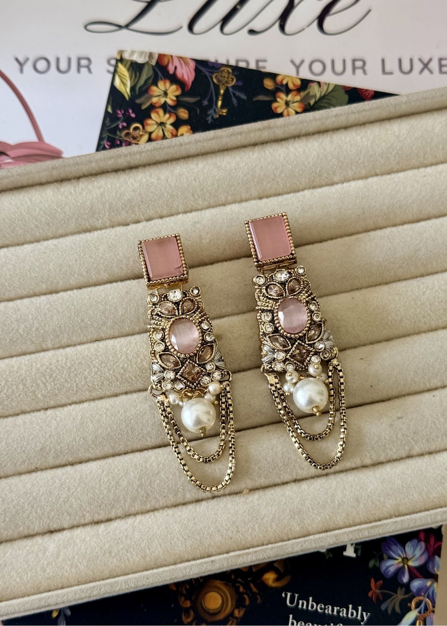 Earrings in Blush pink Color by - Trendy Women Earrings LDQ4252