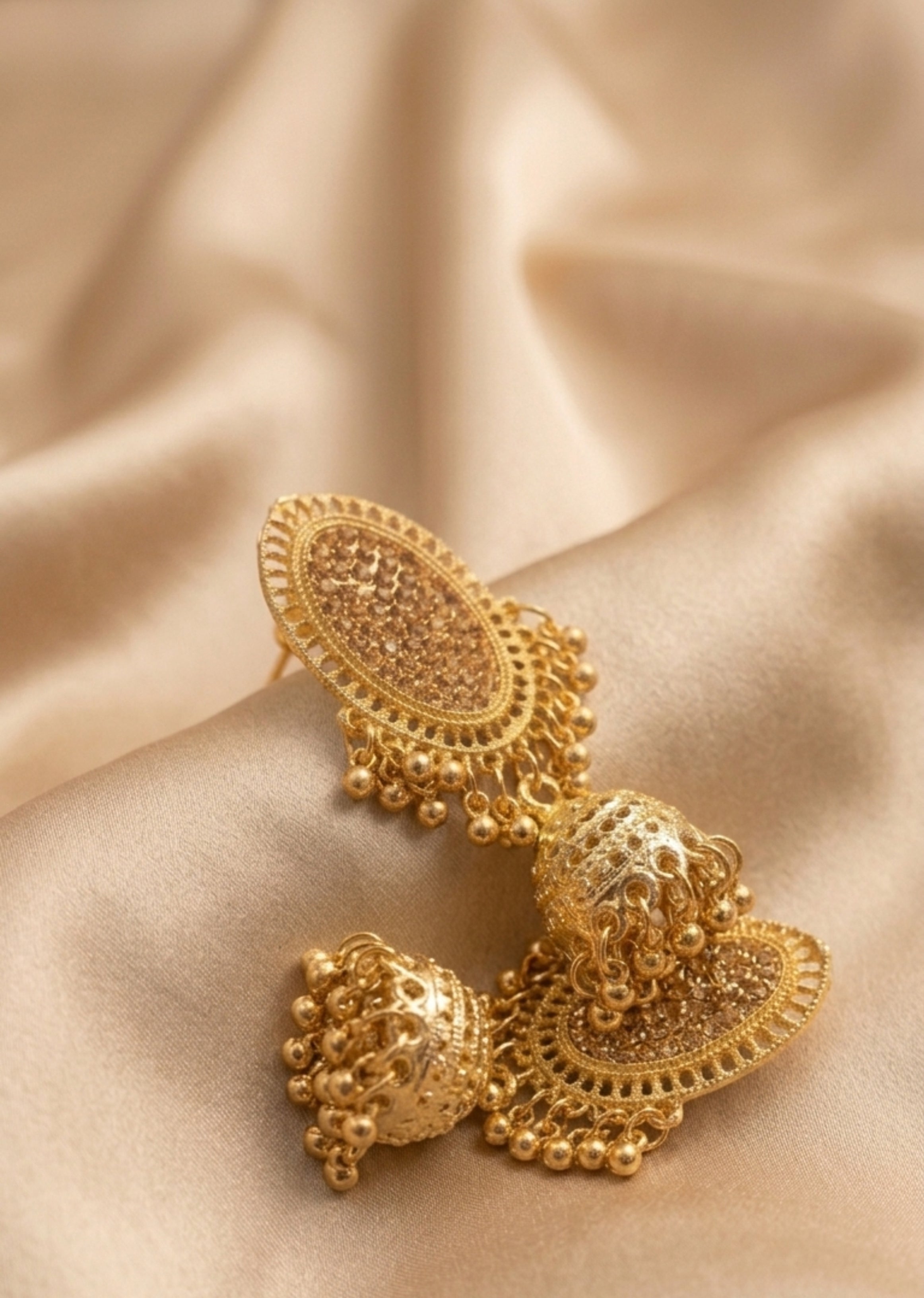 Earrings in Gold Color by - Trendy Women Earrings HAH5336