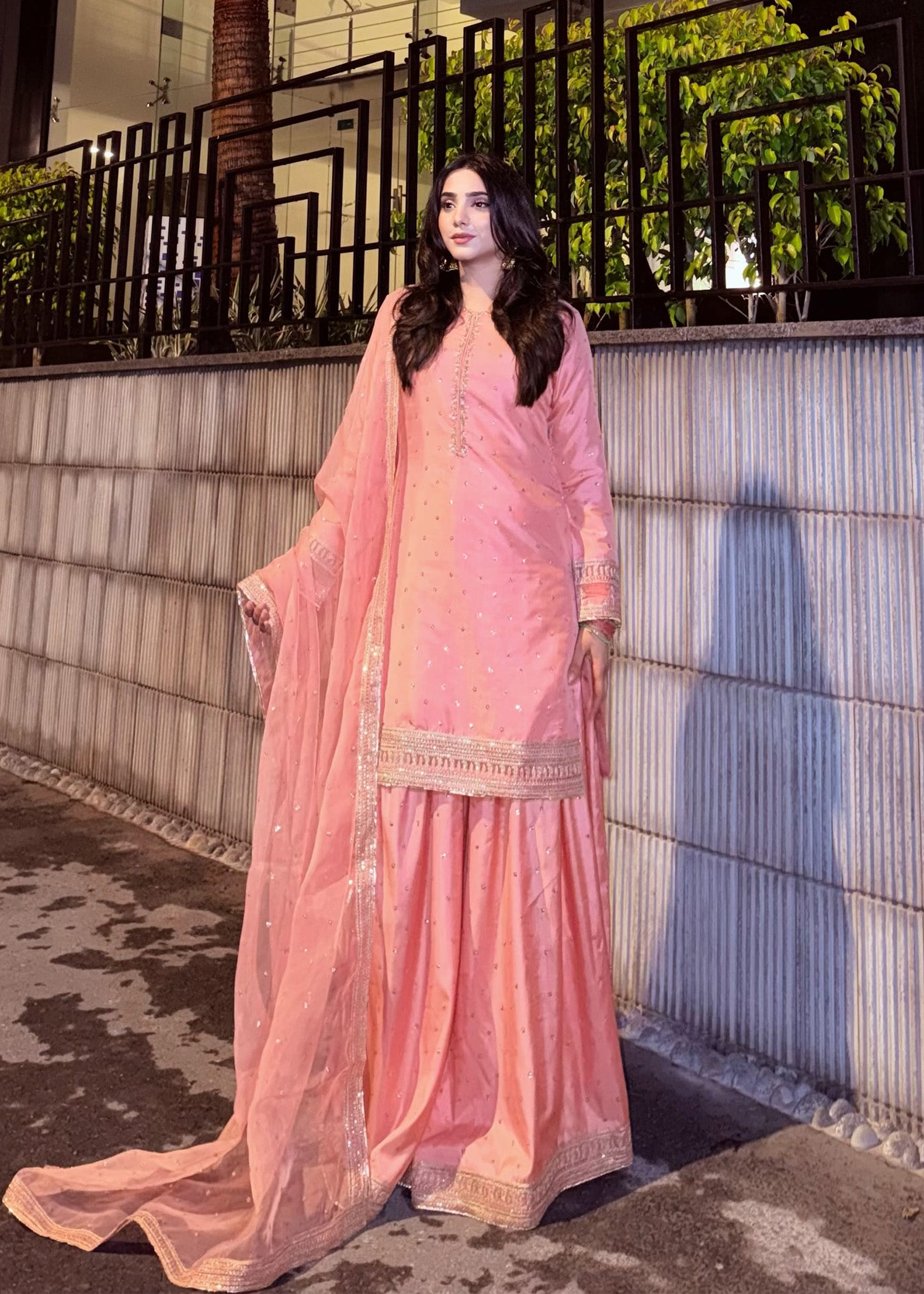 silk Sharara in Pink