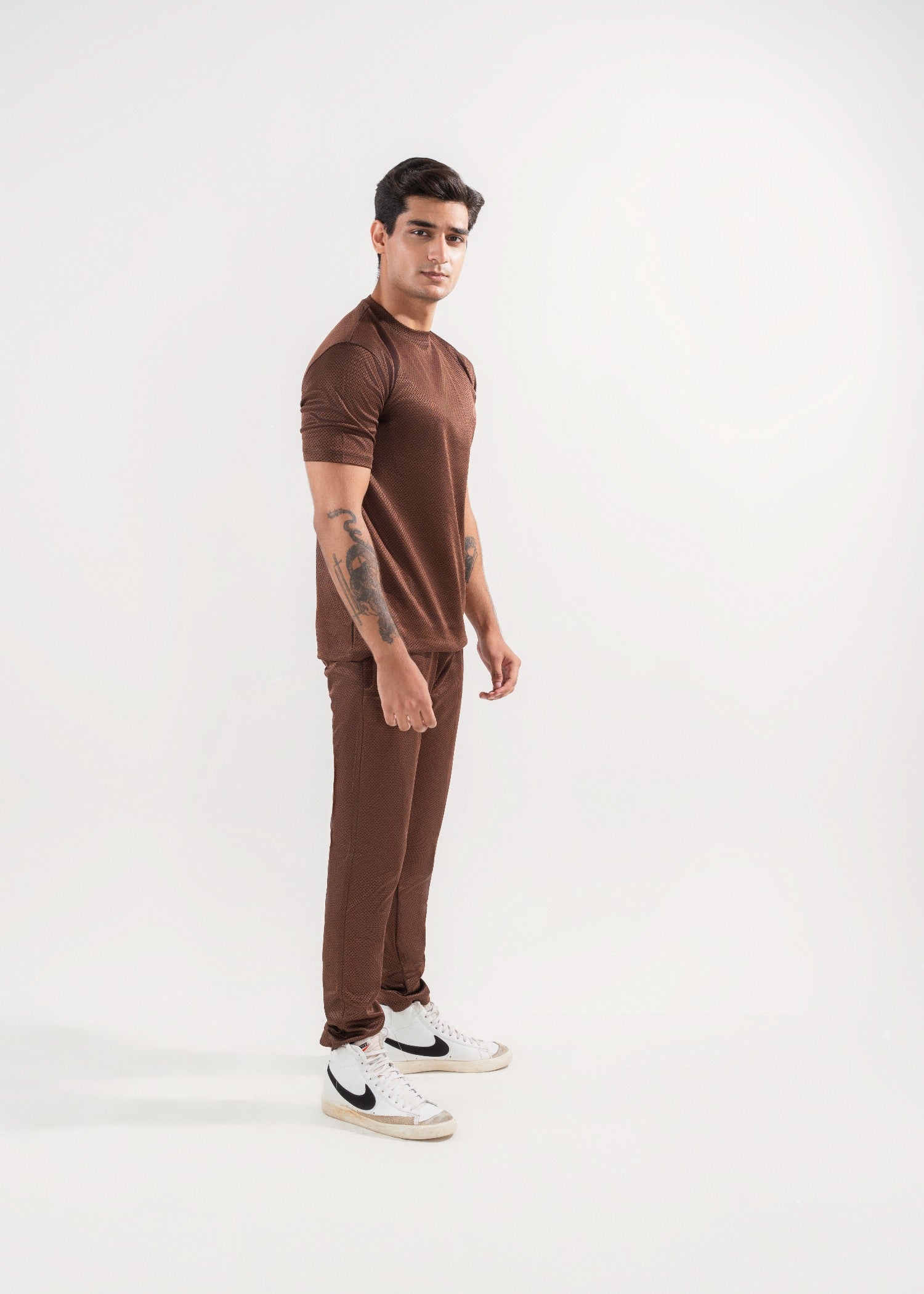 polyester Tracksuit in Dark brown