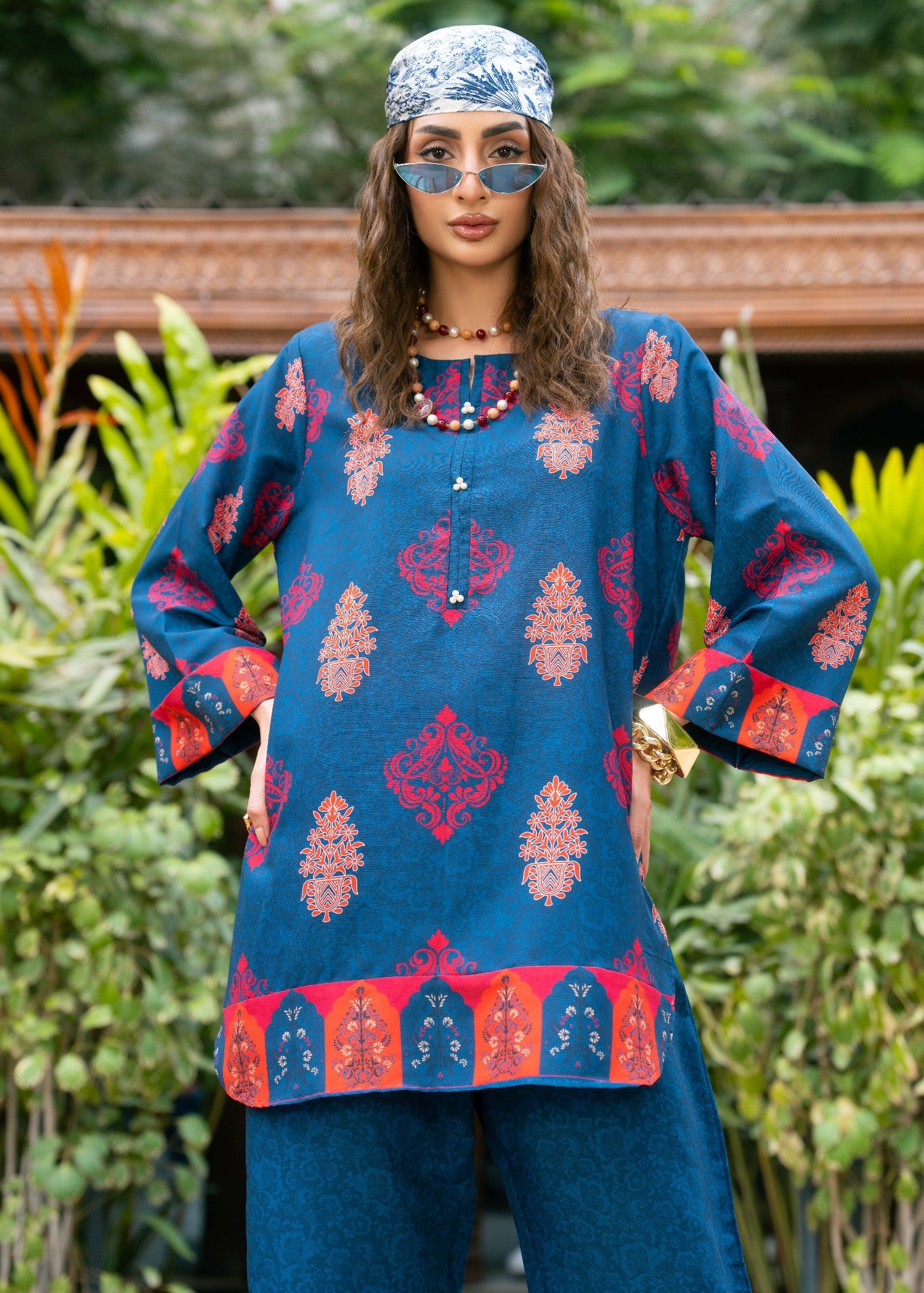 poly lawn Co ord Sets in Cobalt blue
