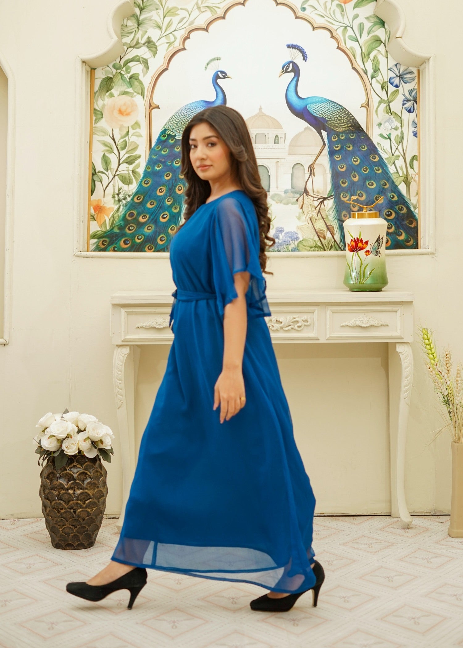 chiffon Maxi in Royal blue