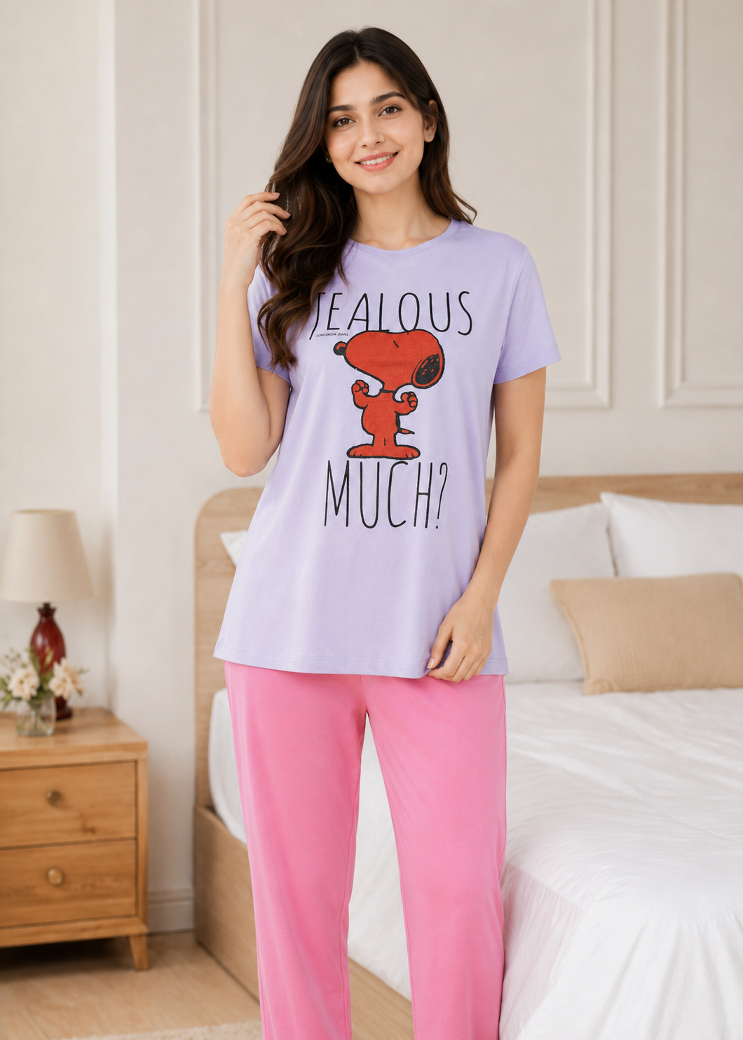 single jersey knit T Shirt in Lilac