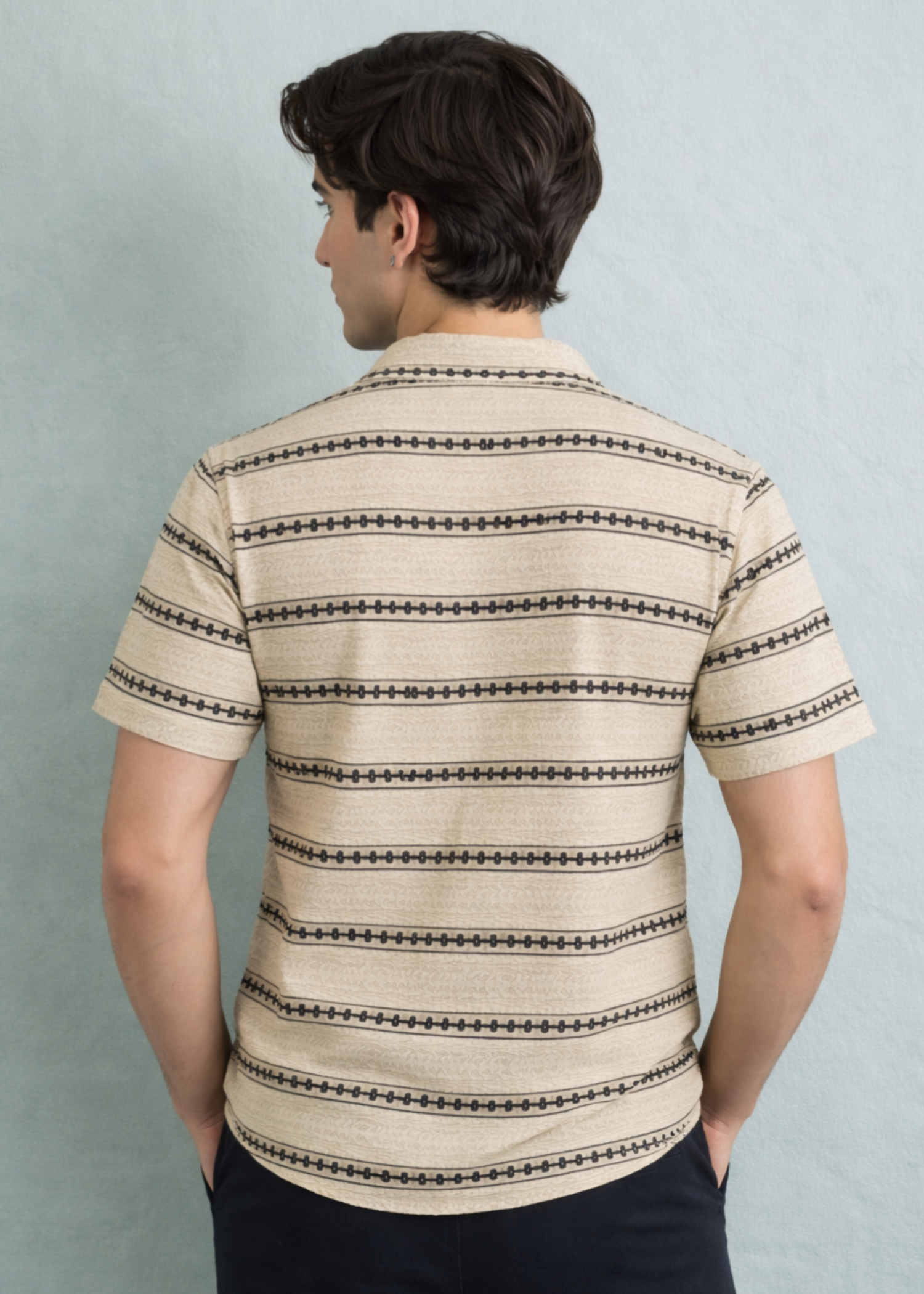 cotton Casual Shirt in Beige