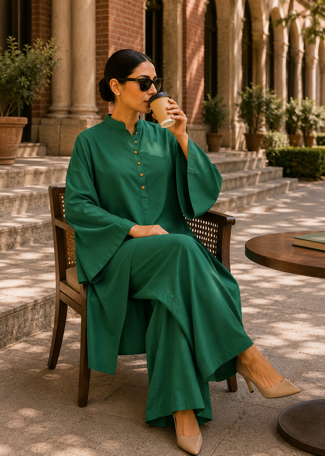 cotton Co Ord Sets in Emerald green