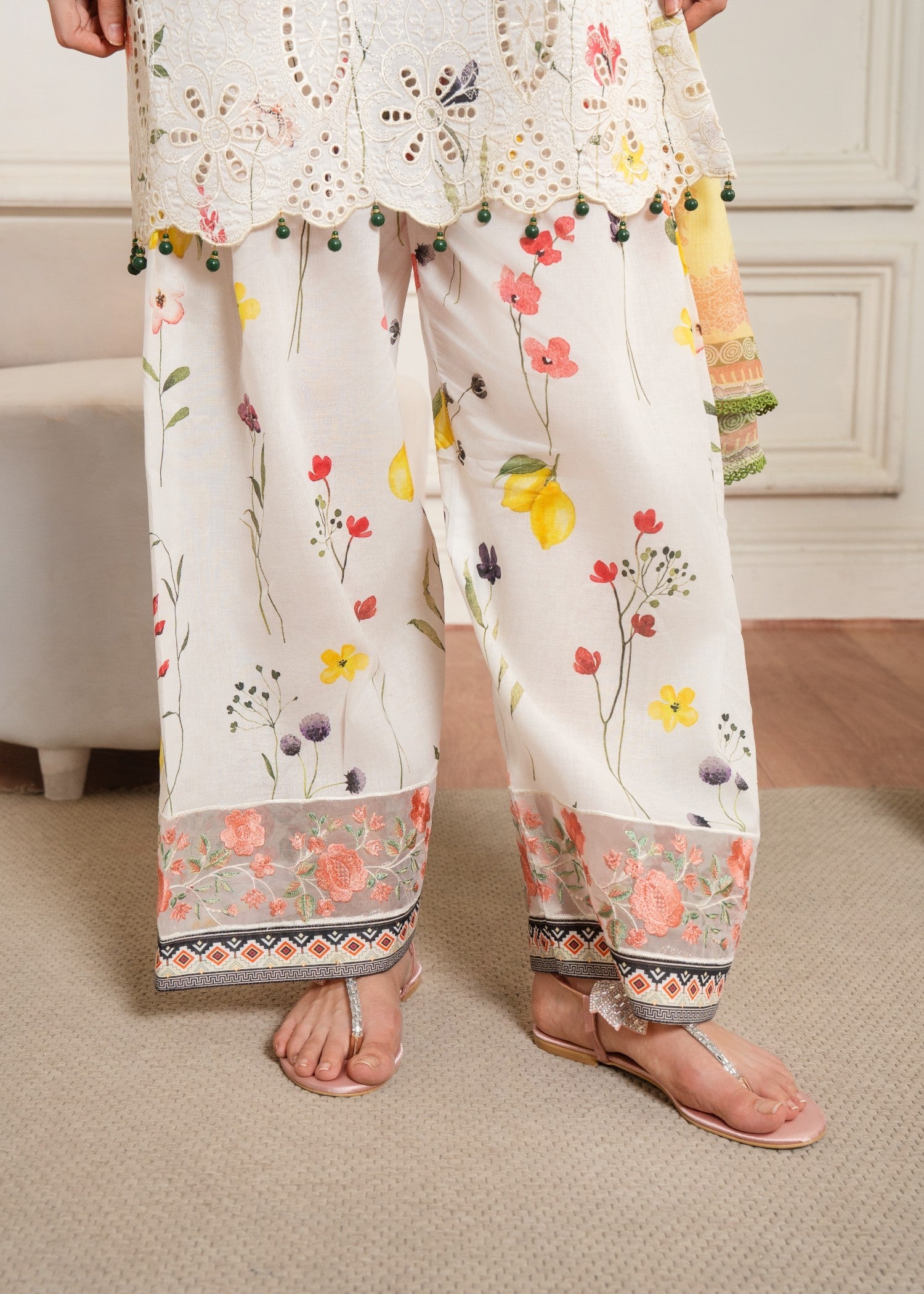 lawn Kurta Set in Milk