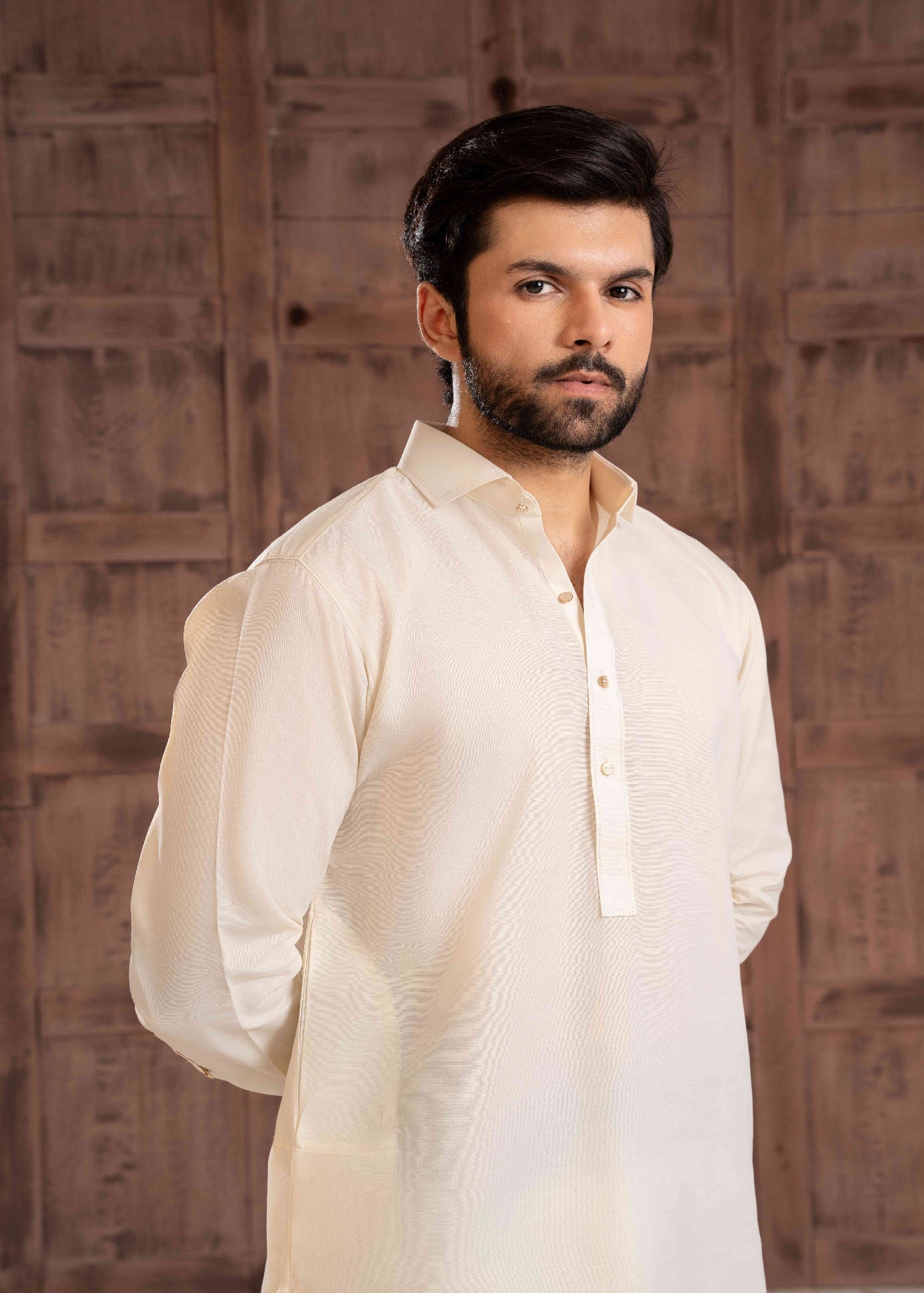 cotton Shalwar Kameez in Off-white