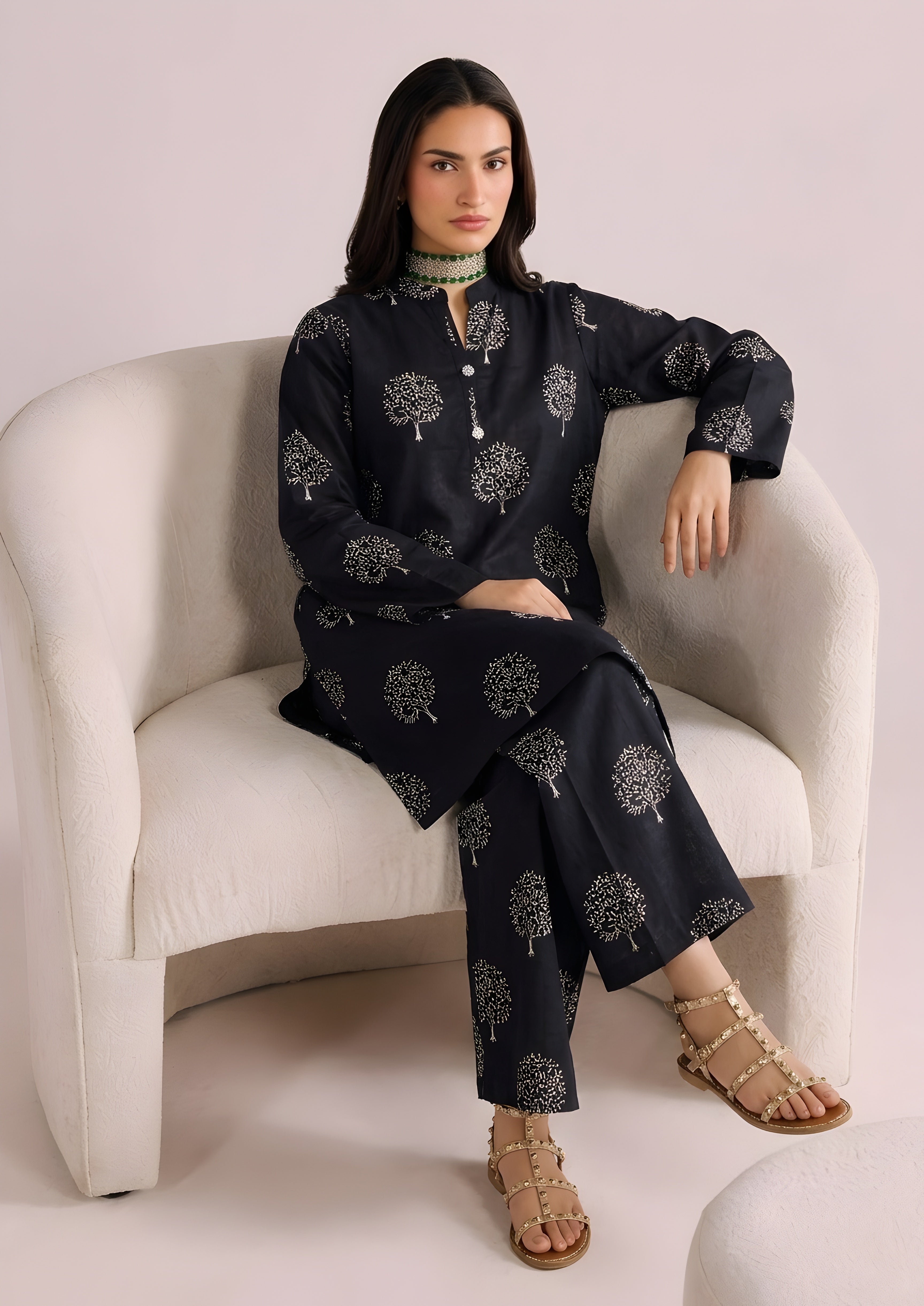 linen Co Ord Sets in Jet black