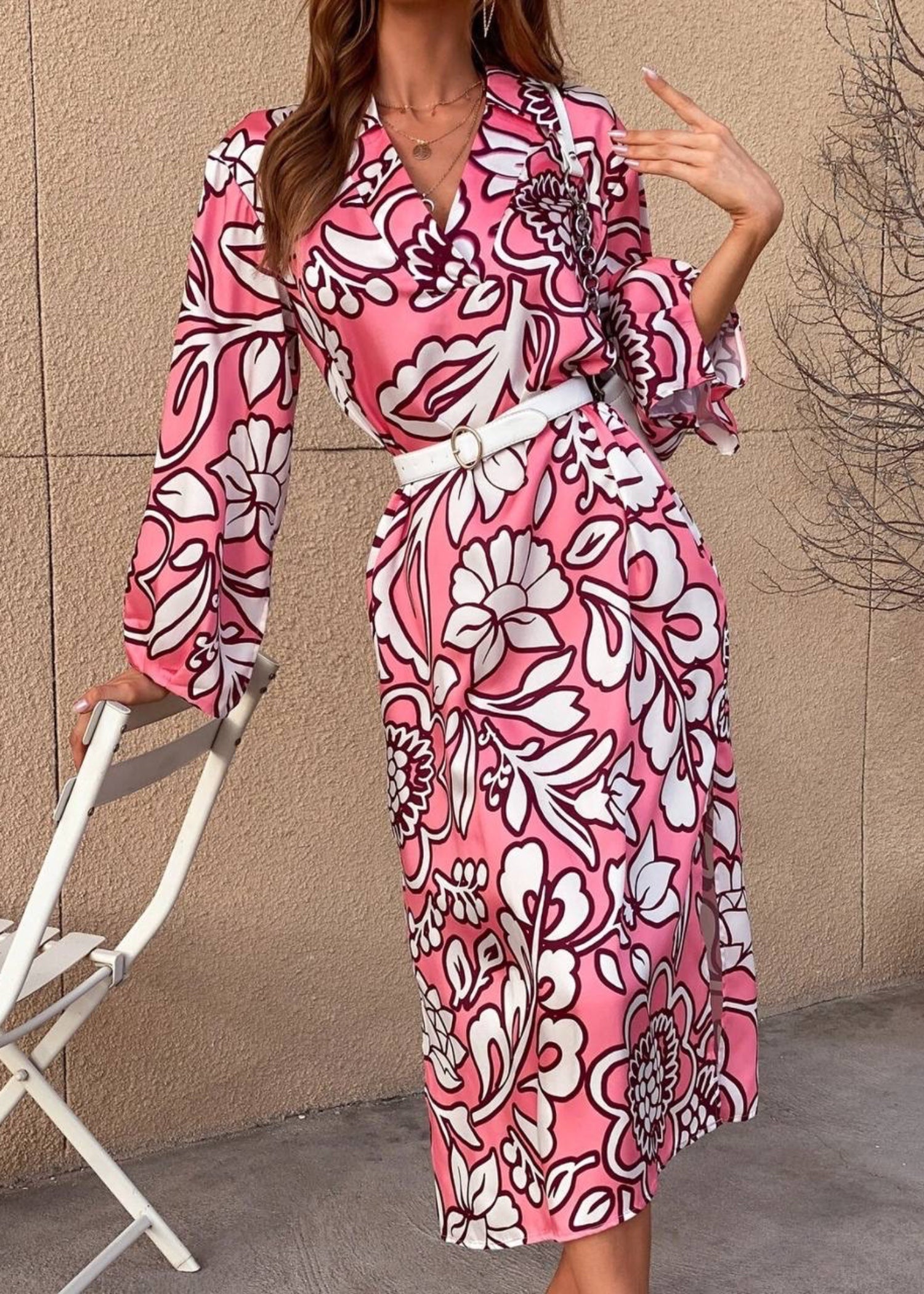 silk Dress in Pink