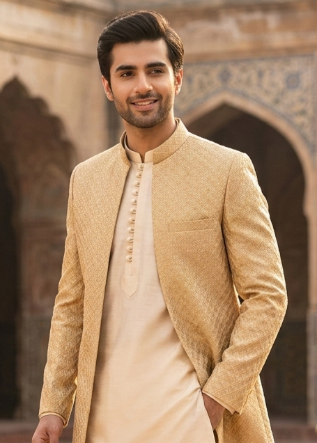 silk Prince Coat in Gold