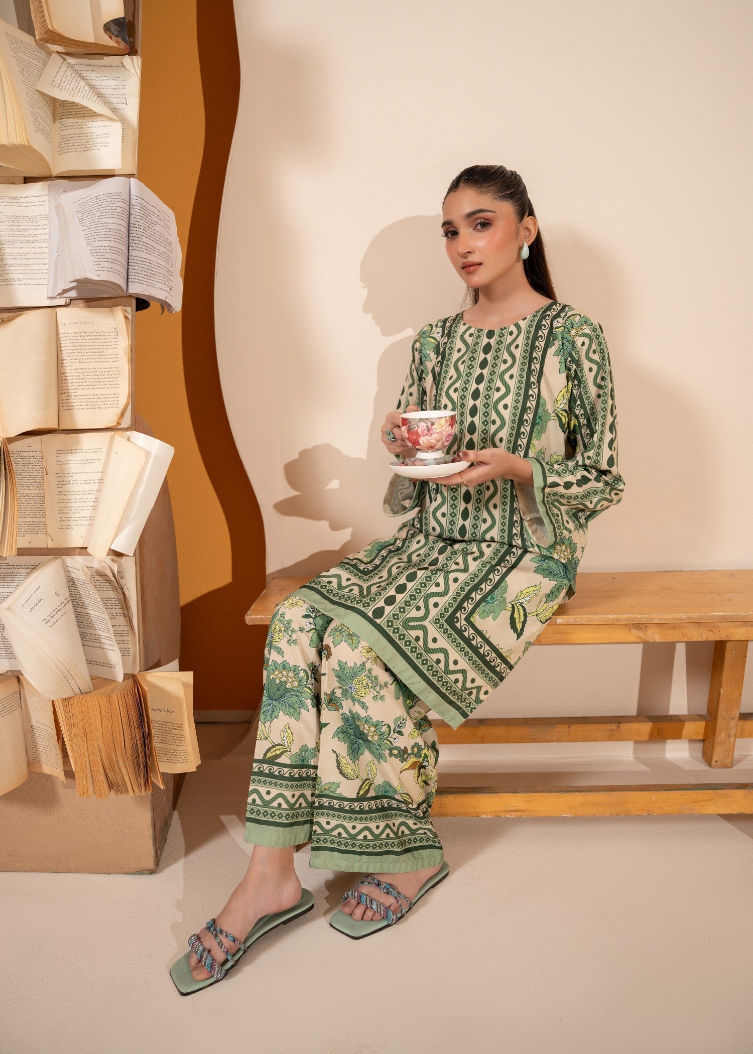 crepe Co Ord Sets in Emerald green