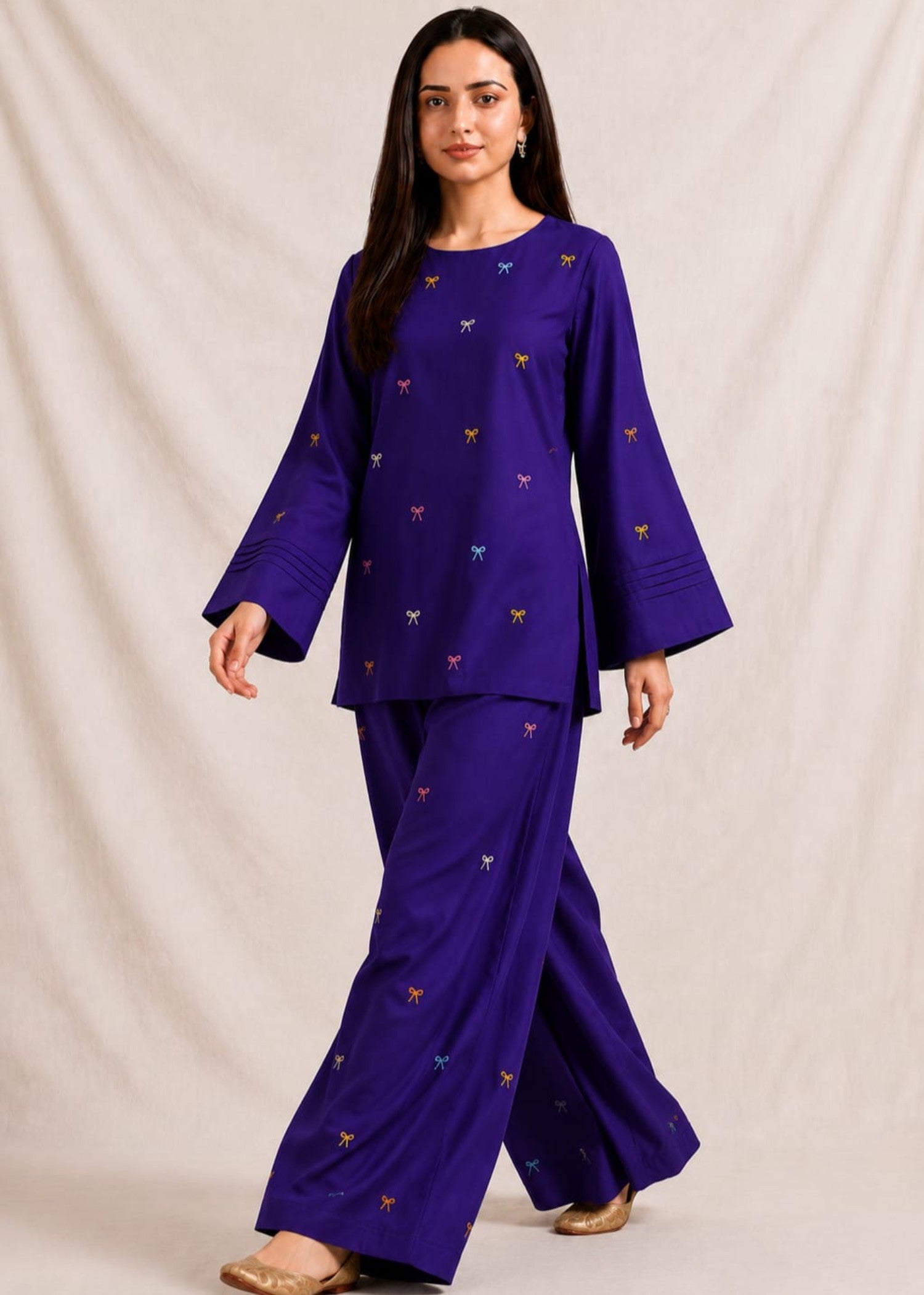 lawn cotton Co Ord Sets in Dark blue