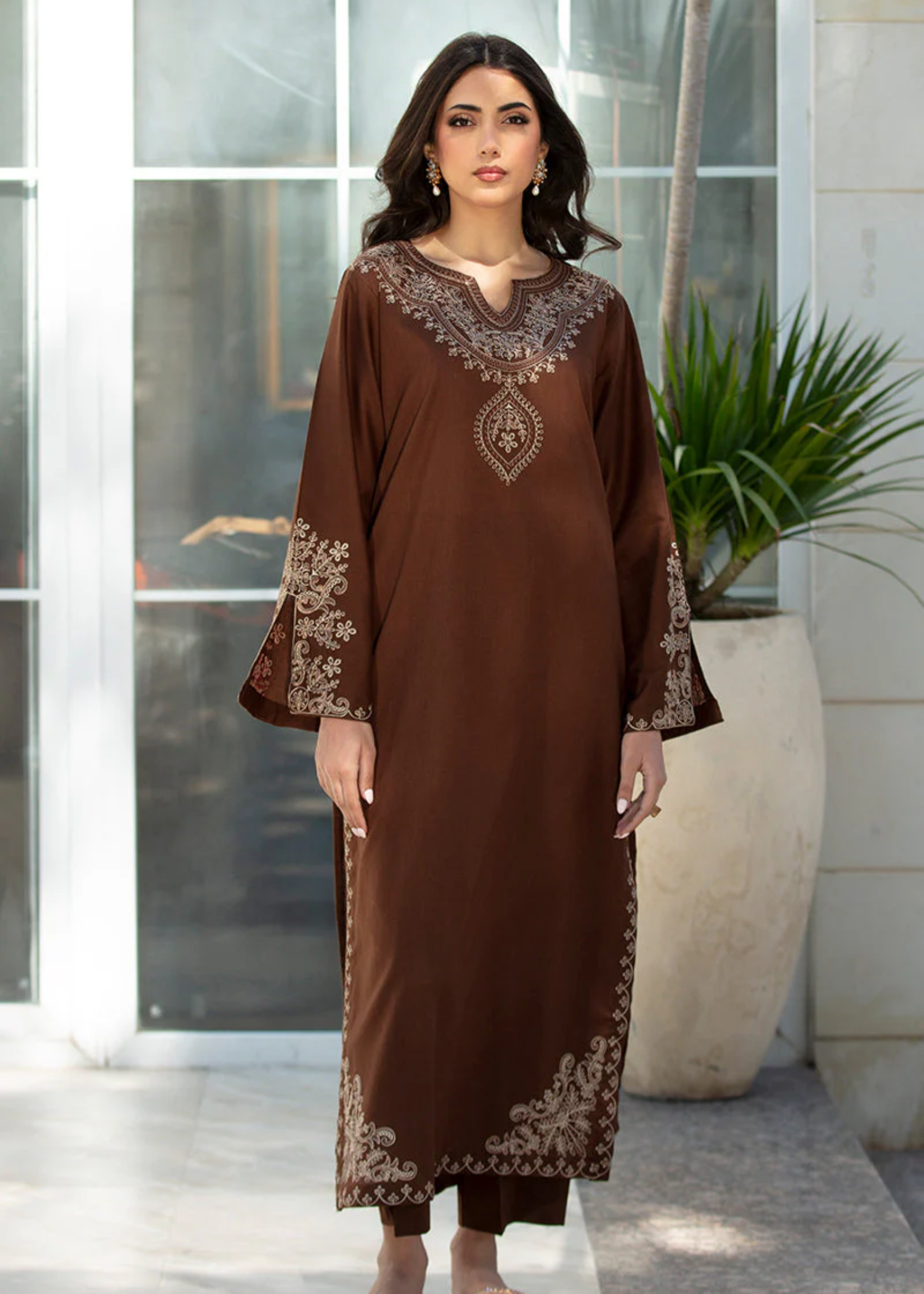marina Kurta Set in Walnut brown
