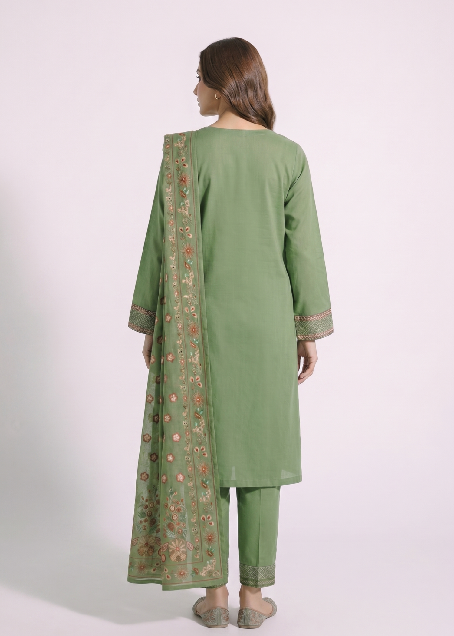 cotton dobby Kurta Set in Pistachio green