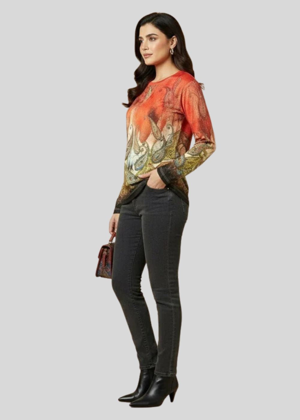 cotton-spandex Top in Multi